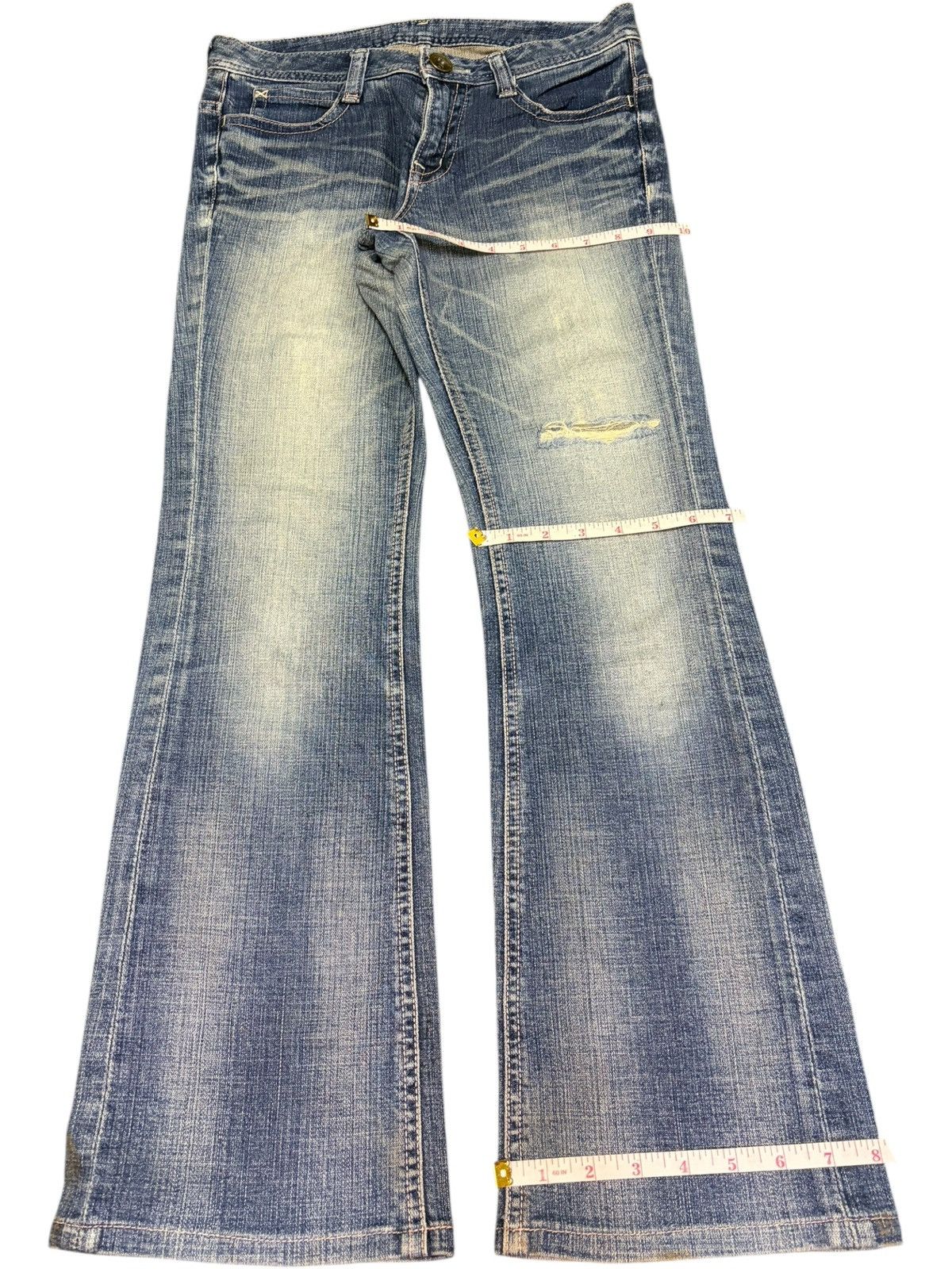Diesel Vintage Japanese Brand Faded Wash Distress Flare Jeans Size 30" / US 8 / IT 44 - 8 Thumbnail