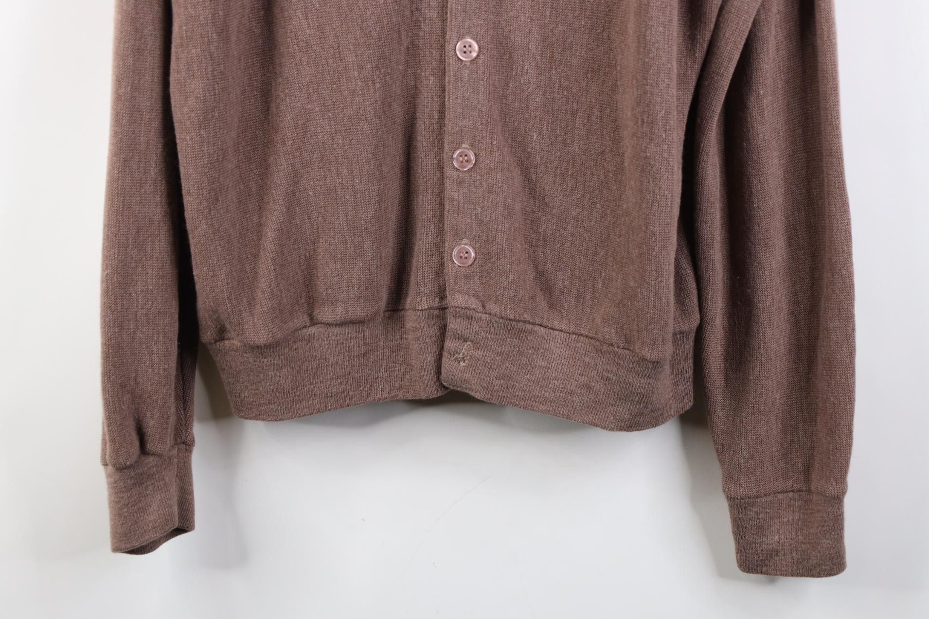 Vintage Vintage 60s Streetwear Cobain Knit Cardigan Sweater Brown Size US M / EU 48-50 / 2 - 3 Thumbnail