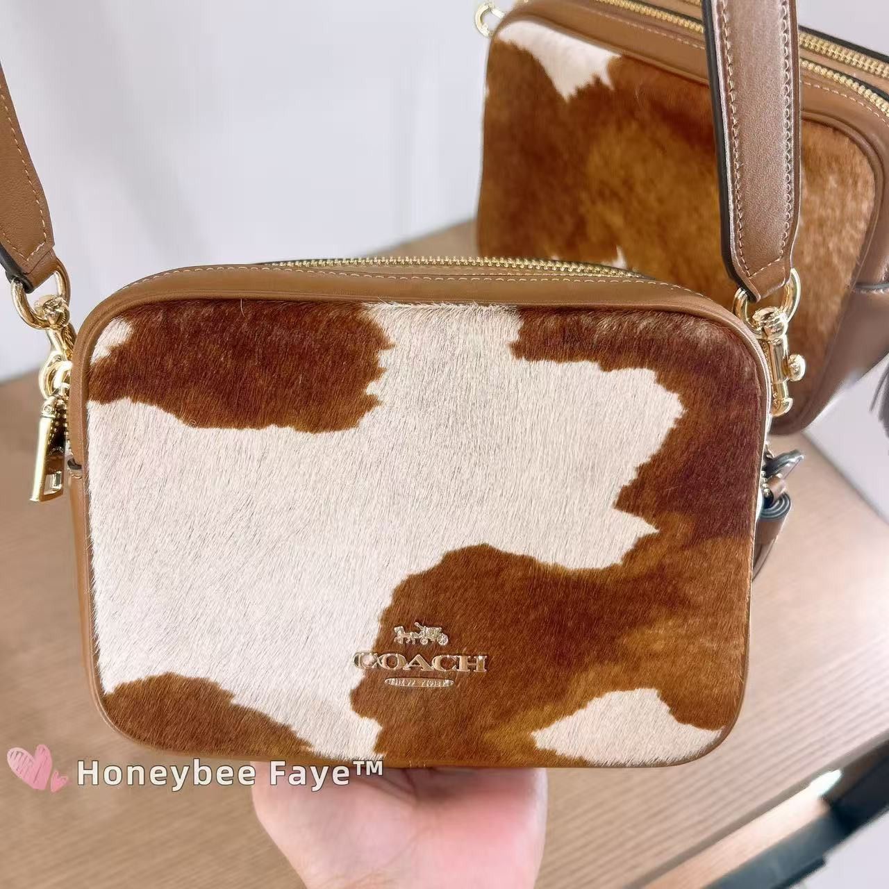 Coach Mini Carey Crossbody Bag In Haircalf With Cow Print CEK71 Size ONE SIZE - 7 Thumbnail