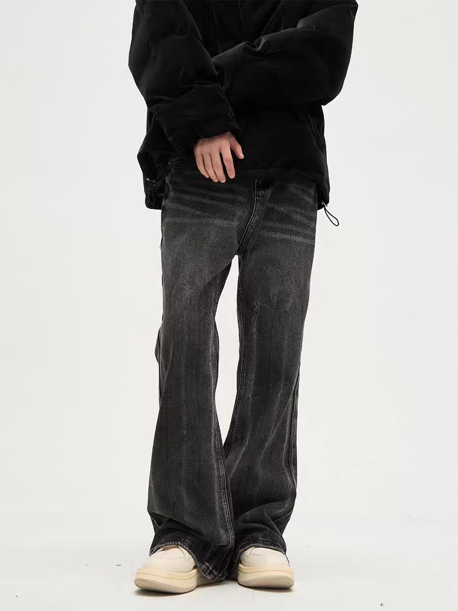Vintage washed street micro flare jeans