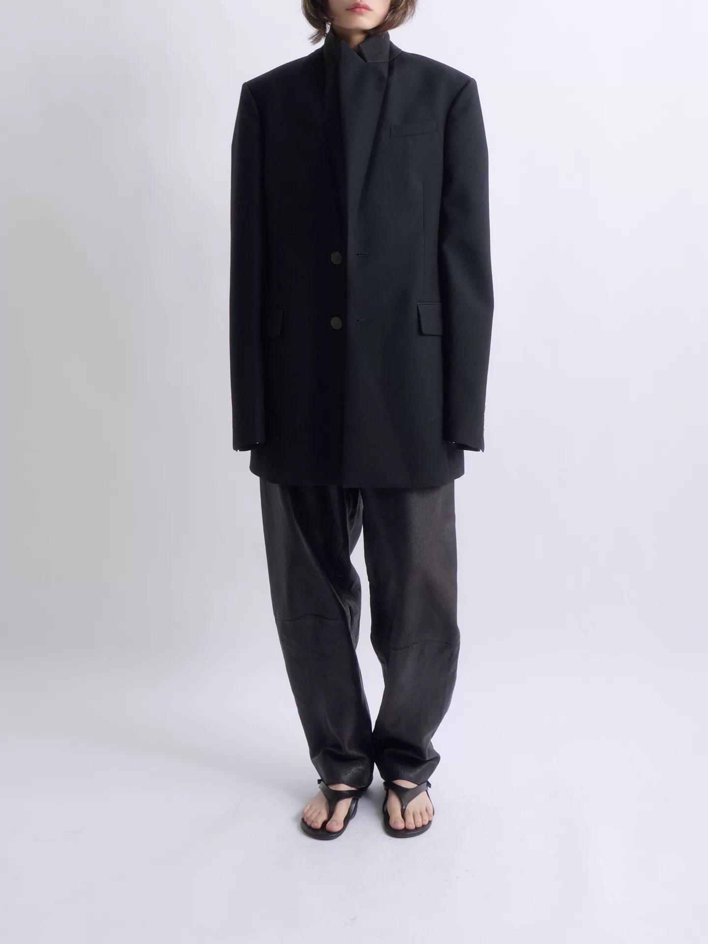 Loewe LOEWE Jonathan Anderson Satin-Paneled Wool Blazer Size 46 Size US S / EU 44-46 / 1 - 2 Thumbnail