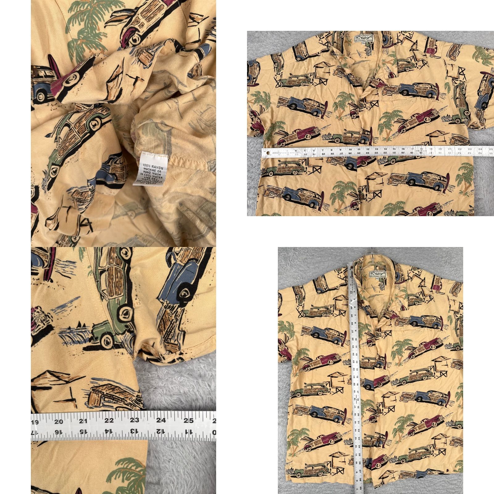 Vintage VINTAGE Beck Sport Shirt Men Yellow 2XL Floral Cars Hawaiian Short Sleeve Button-Up Size US XXL / EU 58 / 5 - 8 Thumbnail