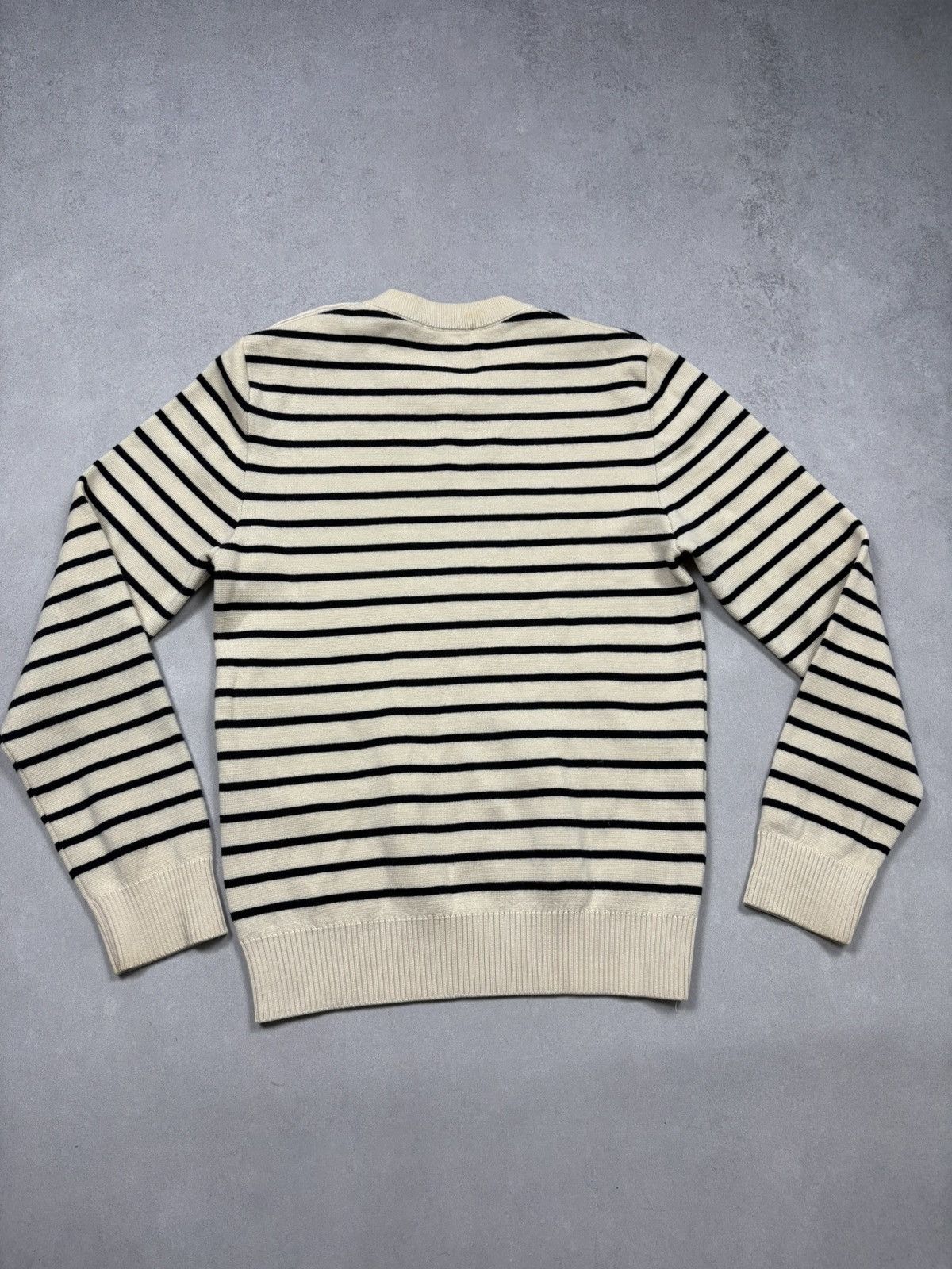 AMI AMI Merino Wool Striped Knit Sweater Button Shoulder Breton Size M / US 6-8 / IT 42-44 - 2 Thumbnail