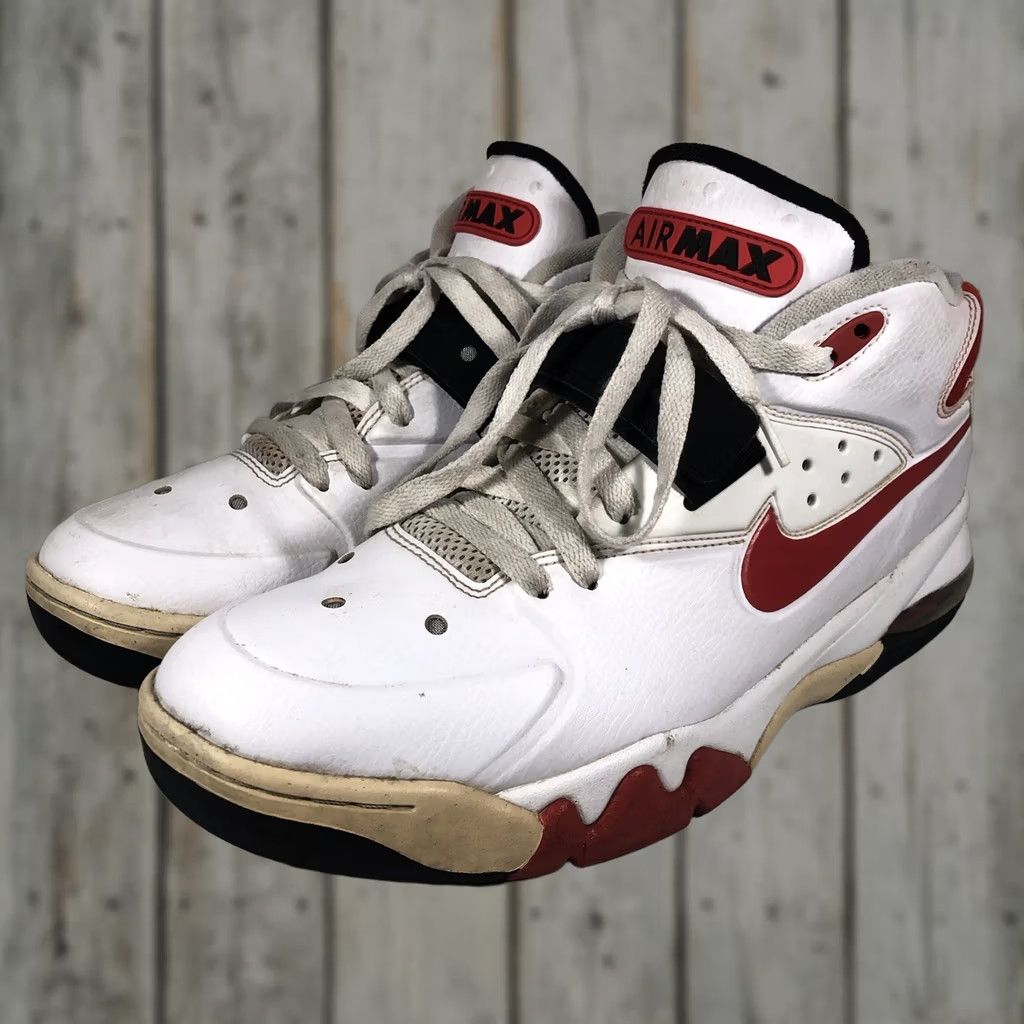 Nike Nike Air Force Max Charles Barkley 2012 Men Size 10.5 555105-100 White Red Black Sneaker Basketball Nike Charles Barkley Shoes Men Size US 10 / EU 43 - 1 Thumbnail