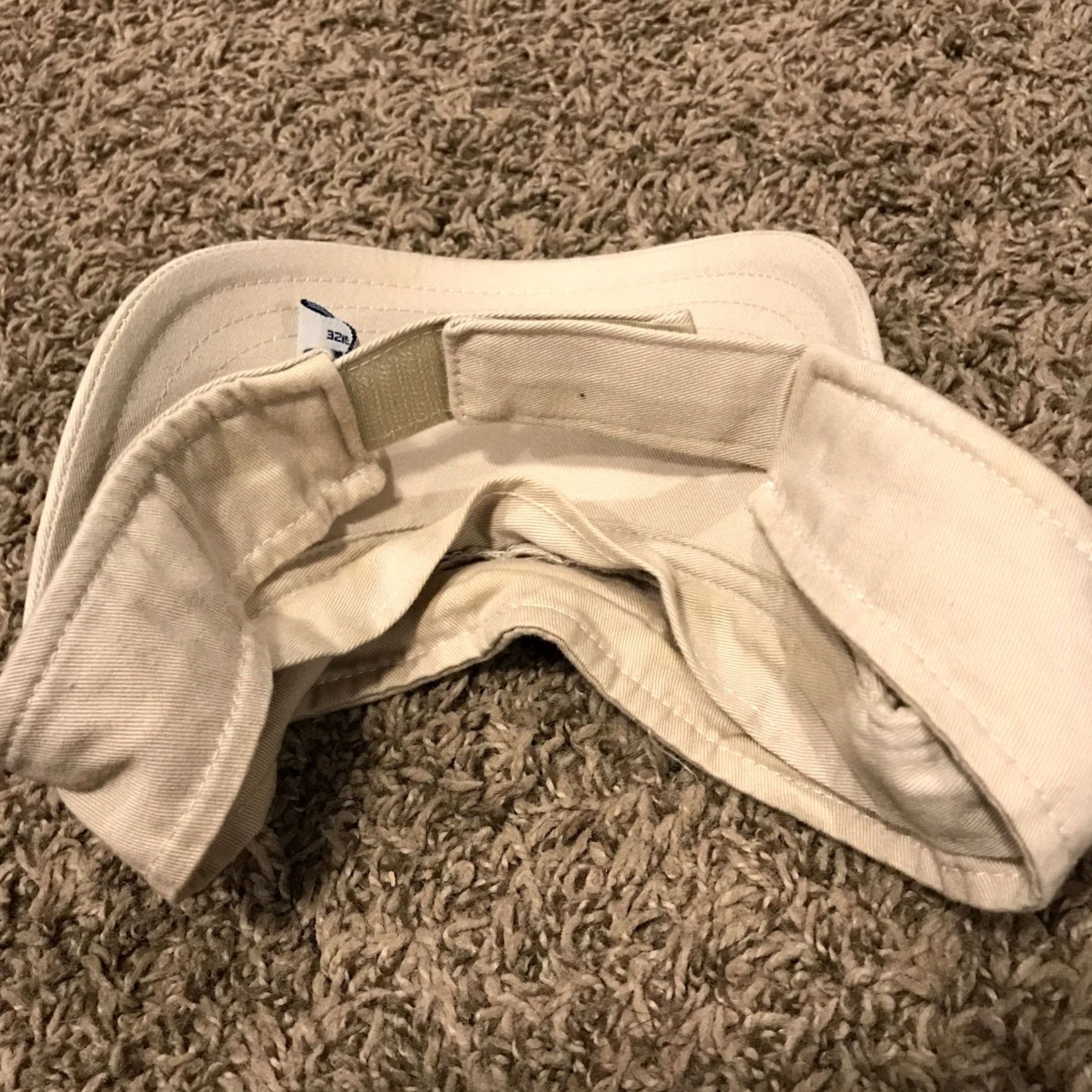 Old Navy OLD NAVY N 94 SUN VISOR/CAP BEIGE/RED SPORTS GOLF OUTDOOR ADJUSTABLE STRAPBACK Size ONE SIZE - 3 Thumbnail