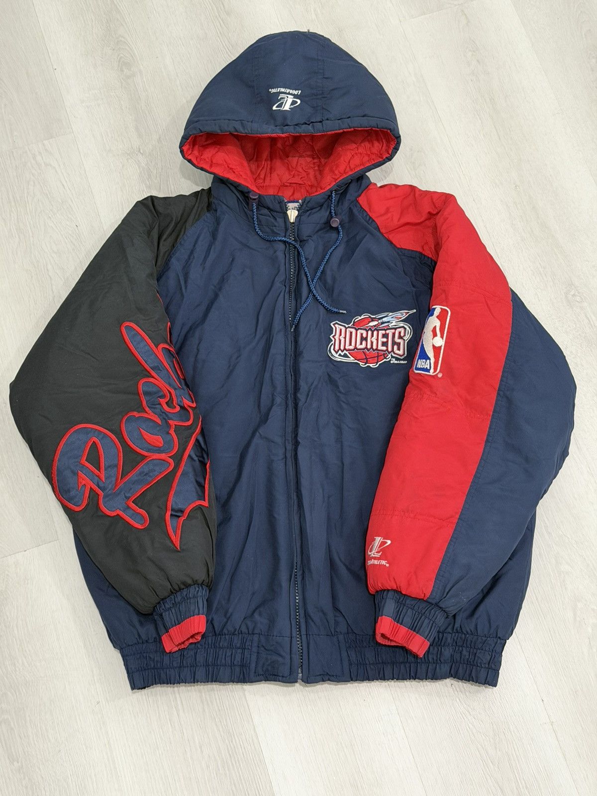 Logo Athletic Vintage 90s Houston Rockets Logo Athletic Puffer Jacket XL Size US XL / EU 56 / 4 - 3 Thumbnail