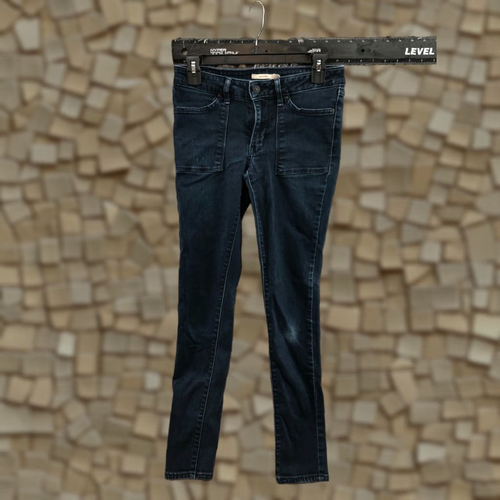 Levi's Levi's 711 Skinny Jeans Womens Size 27 Dark Wash Blue Flaw - 5-Pocket Denim Regular Rise Low Inseam 30" Size 27" / US 4 / IT 40 - 1 Thumbnail