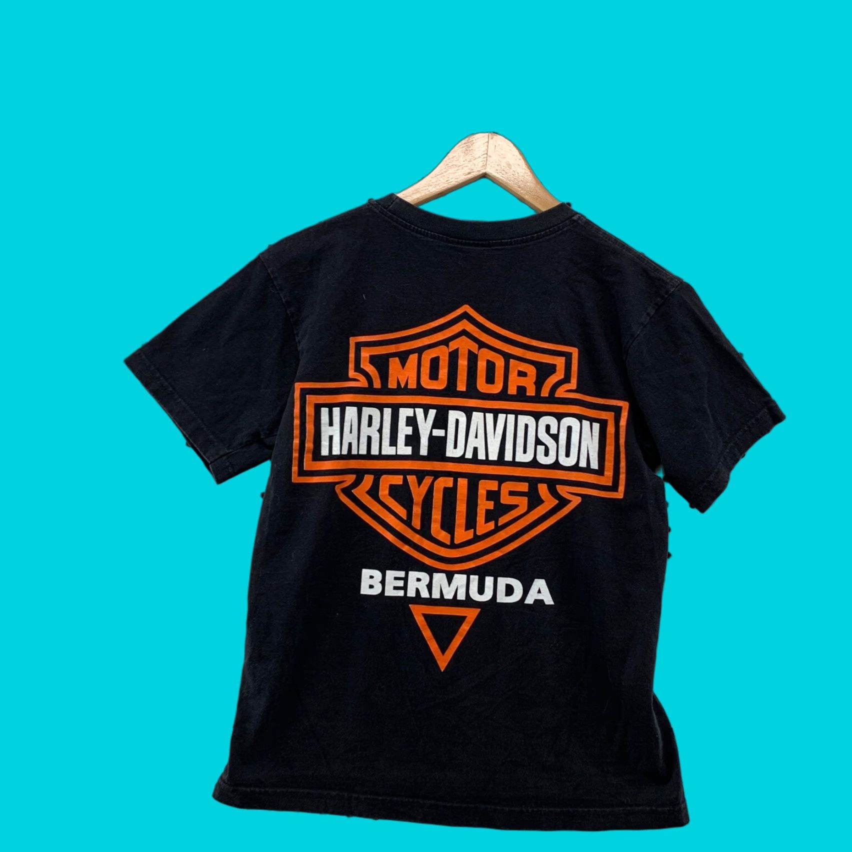 Harley Davidson VINTAGE Harley-Davidson Motorcycle Shirt Black Orange Womens Small 90s Size S / US 4 / IT 40 - 1 Thumbnail