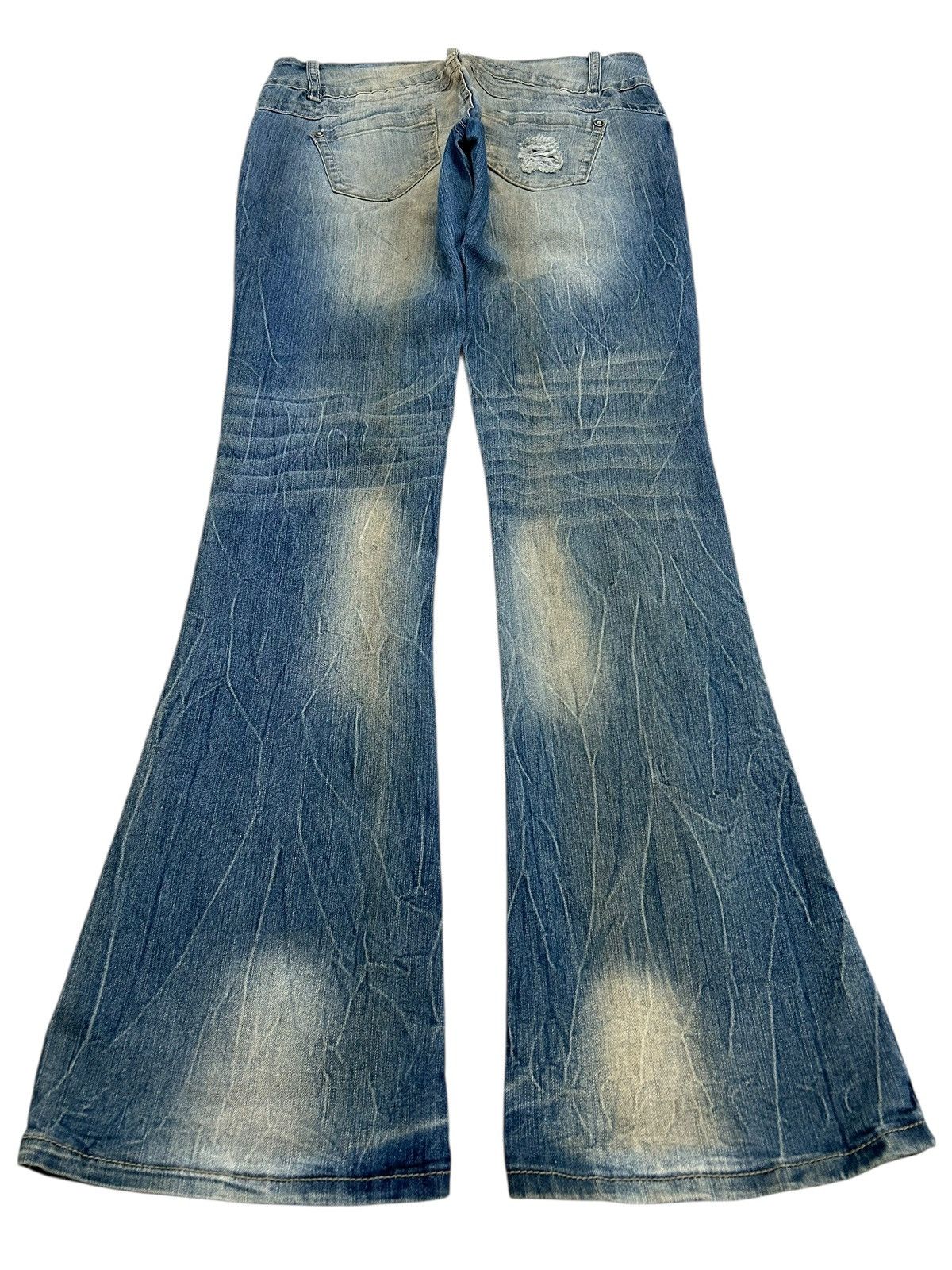 If Six Was Nine Flare Bongo Denim Japan Mud Washed Distress Emblishh Clawn Size US 31 - 2 Thumbnail