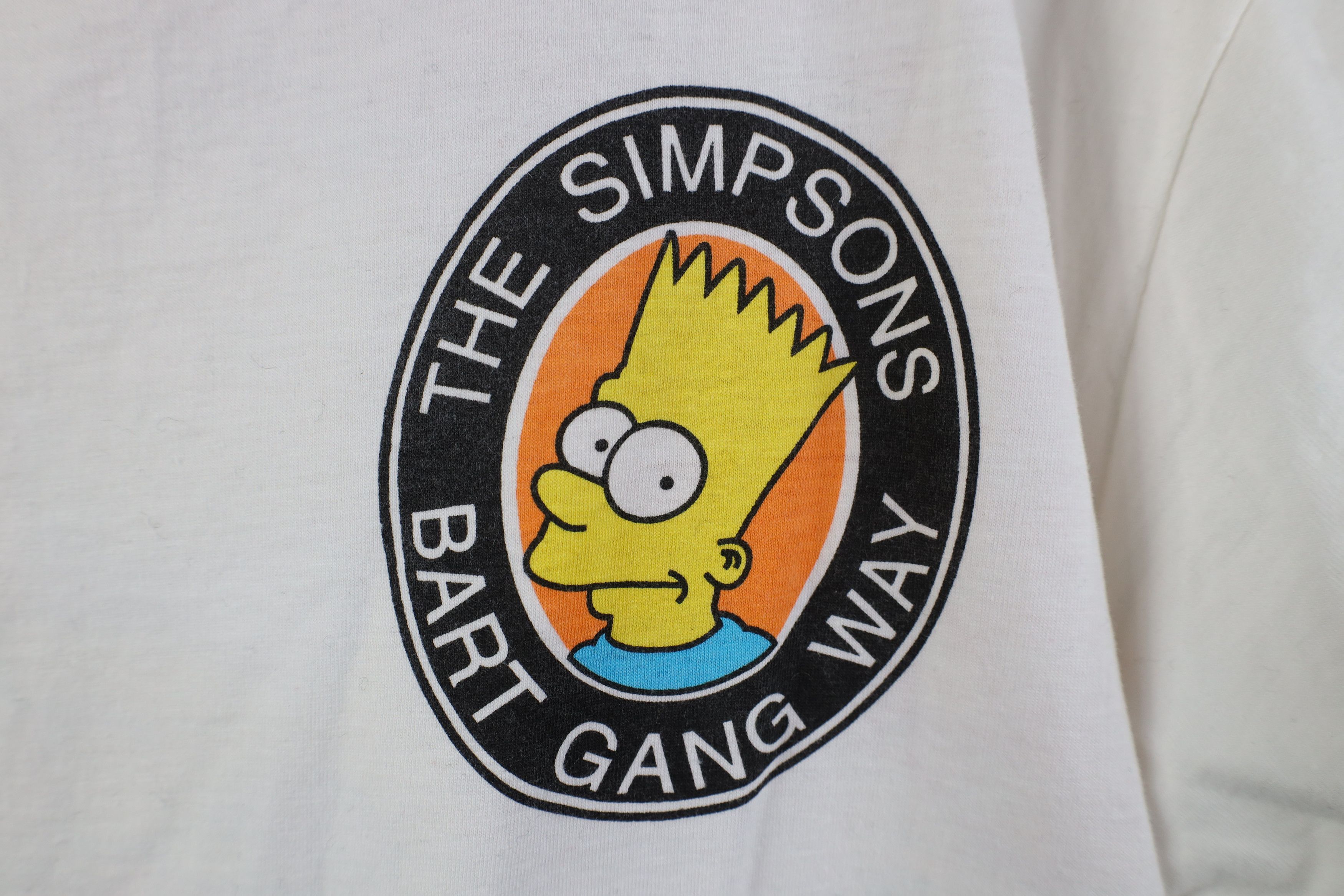 Vintage Vintage 90s The Simpsons Bart Gang Graffiti T-Shirt White Size US M / EU 48-50 / 2 - 4 Thumbnail