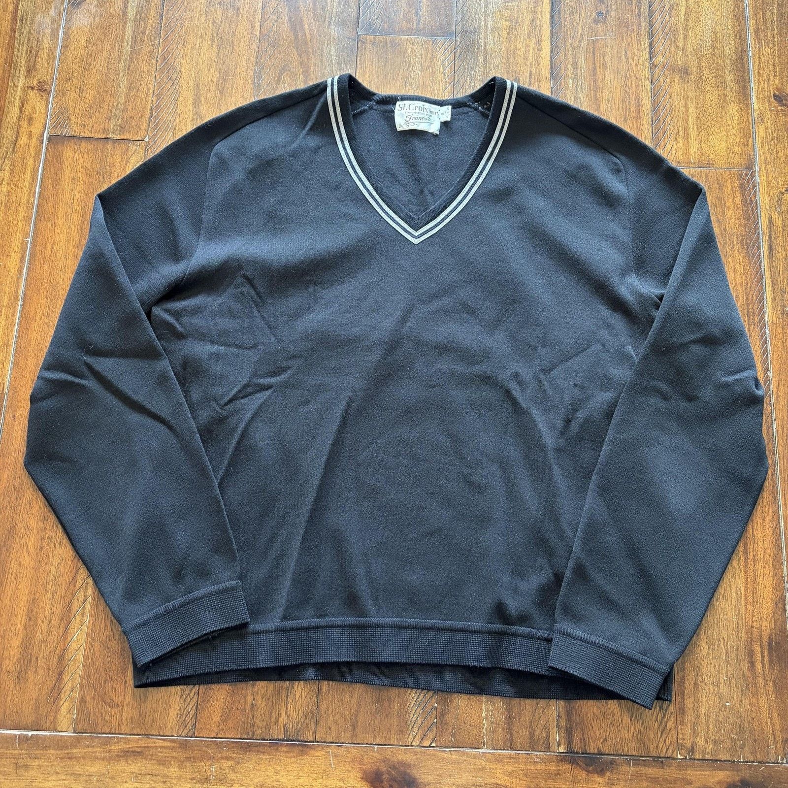 St. Croix St. Croix Knits Sweater Mens 2XL Black V Neck 100% Wool Size US XXL / EU 58 / 5 - 2 Thumbnail