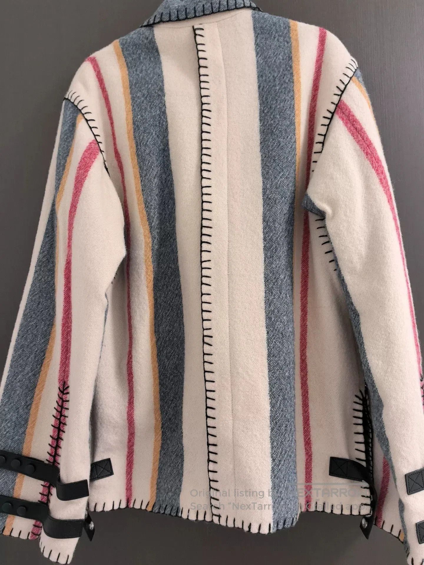 Loewe Loewe Wool Leather Striped Coat. Size US S / EU 44-46 / 1 - 2 Thumbnail