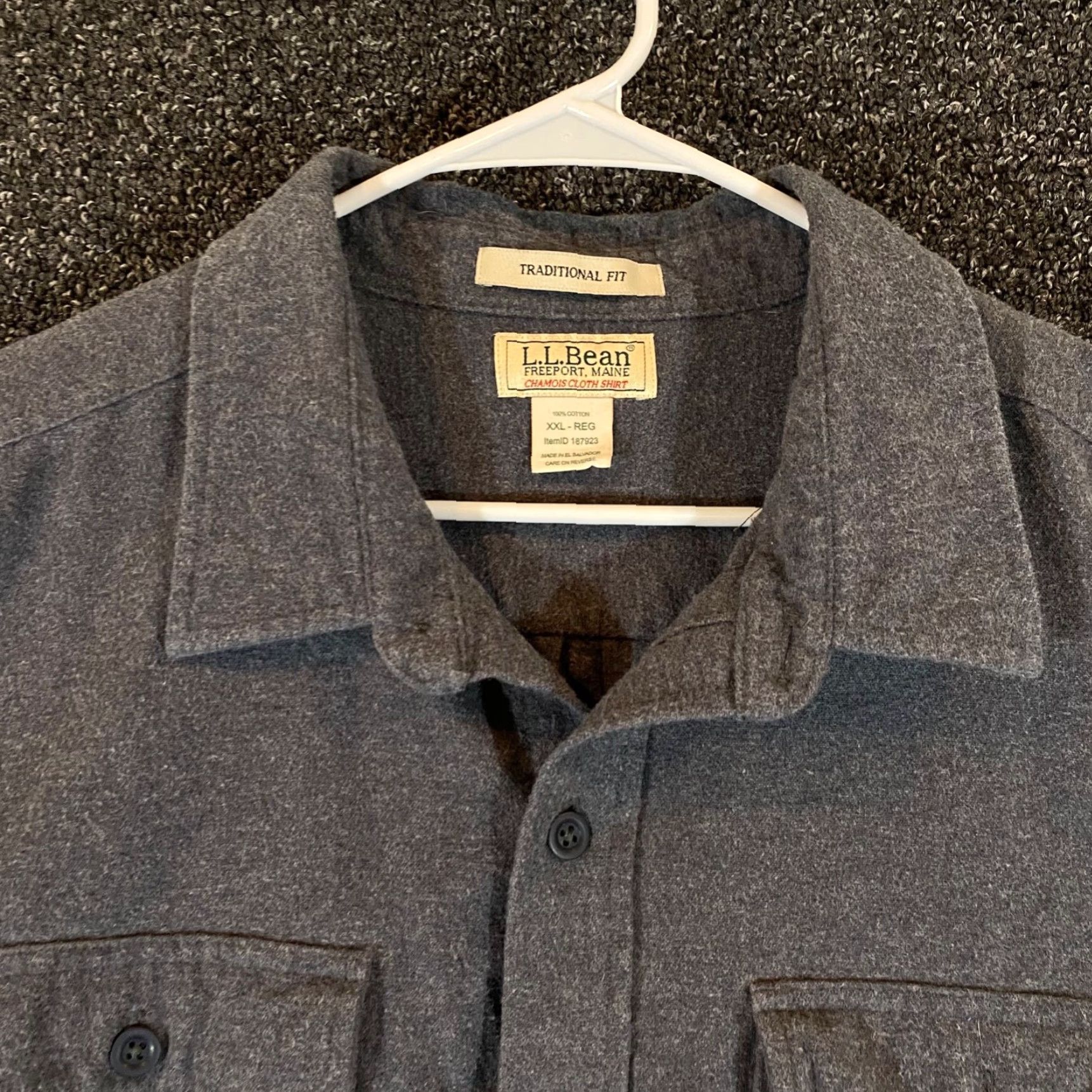 Vintage LL Bean Chamois Shirt Mens 2XL XXL Grey Heather Button Up Traditional Fit Cotton Shirt Men Wool? No. Size US XXL / EU 58 / 5 - 2 Thumbnail