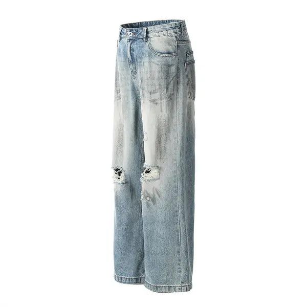 VIBE Trendy punk distressed contrasting washed ripped jeans Size US 32 / EU 48 - 2 Thumbnail