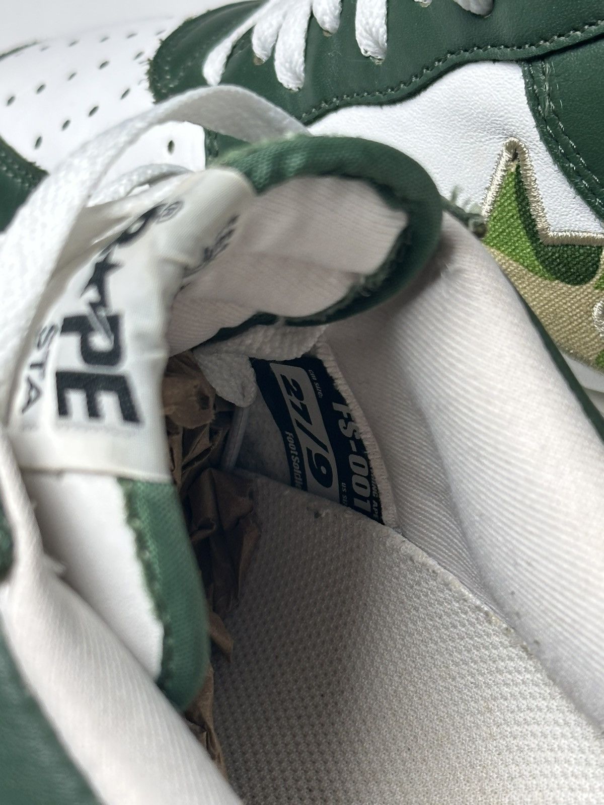 Bape RARE 2004 ABC Camo Green leather Bapesta Size US 9 / EU 42 - 5 Thumbnail