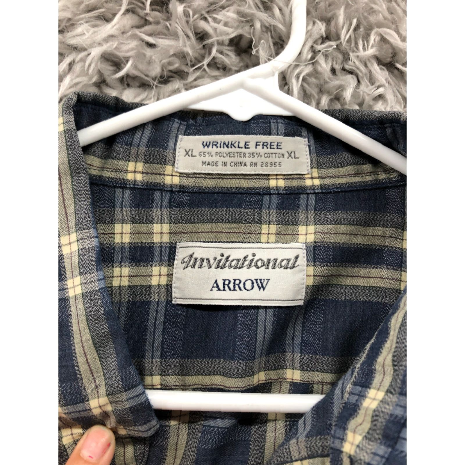 Arrow VINTAGE is not applicable; Original title has Arrow Brand. Final: Arrow Shirt XL Mens Blue Plaid Long Sleeve Button Down Collar Size US XL / EU 56 / 4 - 6 Thumbnail