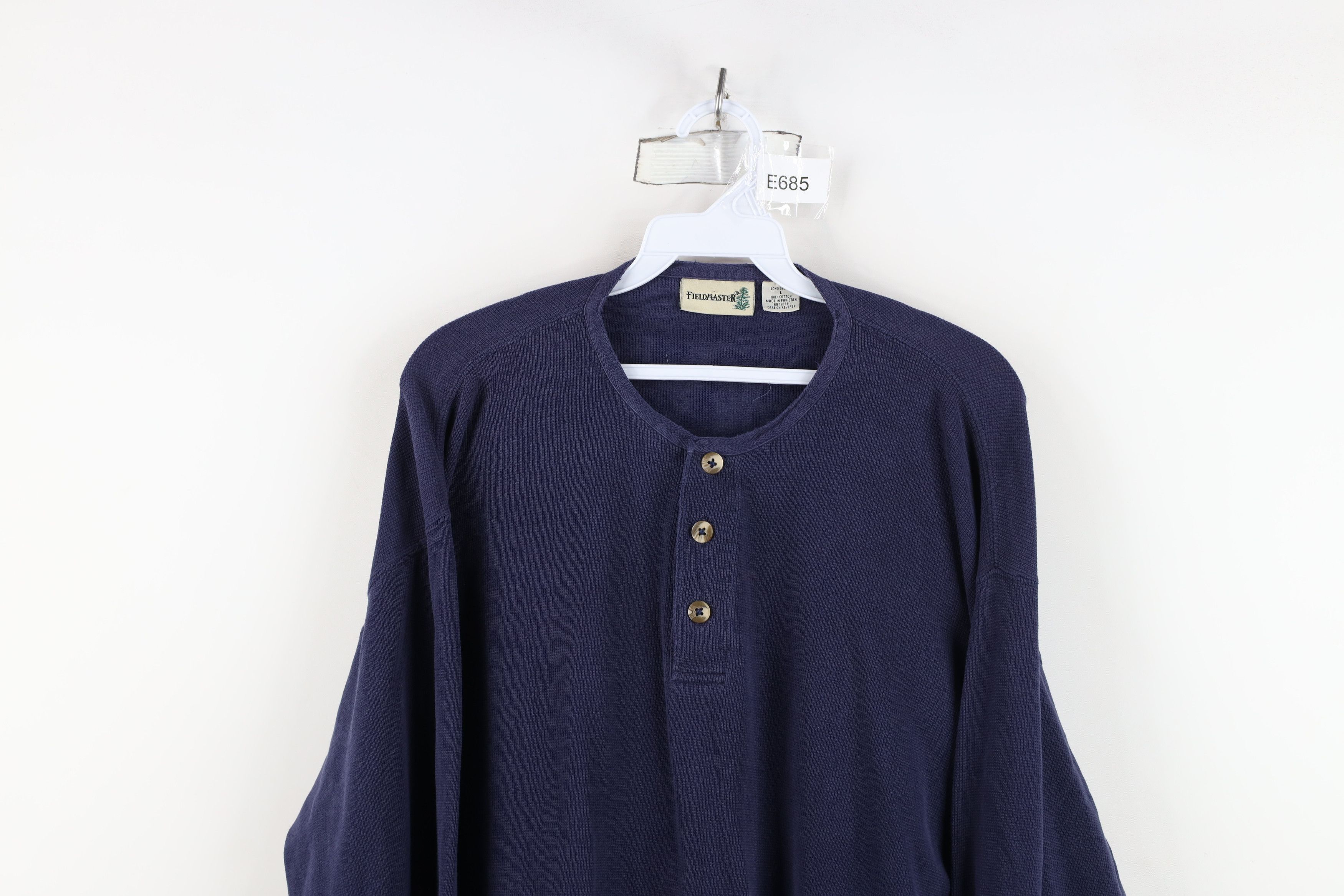 Vintage Vintage 90s Streetwear Thermal Waffle Knit Henley T-Shirt Size US L / EU 52-54 / 3 - 2 Thumbnail