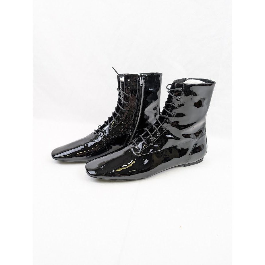 Saint Laurent Paris o1rshd1 Tadzio 05 High-Top Lace Boots in Nero Size US 12 / EU 45 - 13 Thumbnail