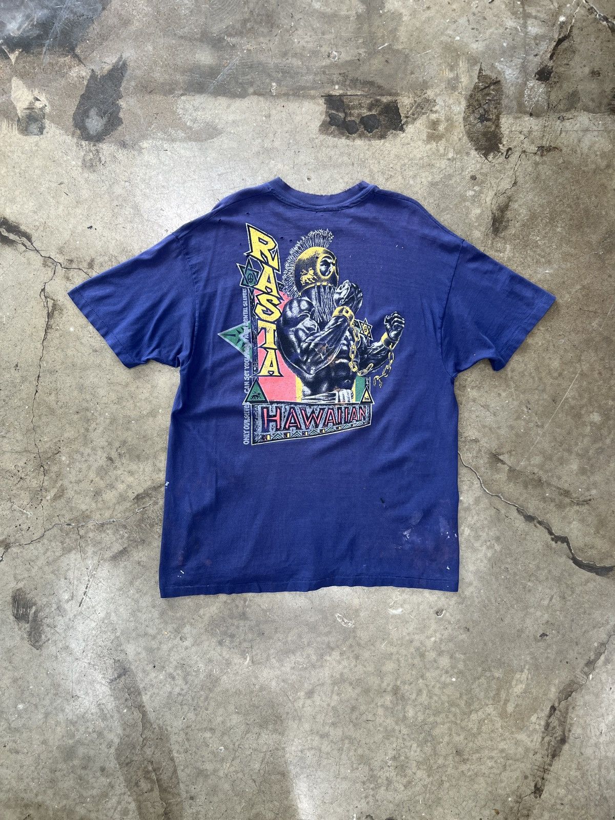 Vintage Vintage Hawaiian Strength Rasta Tee Distressed Large Size US L / EU 52-54 / 3 - 2 Thumbnail