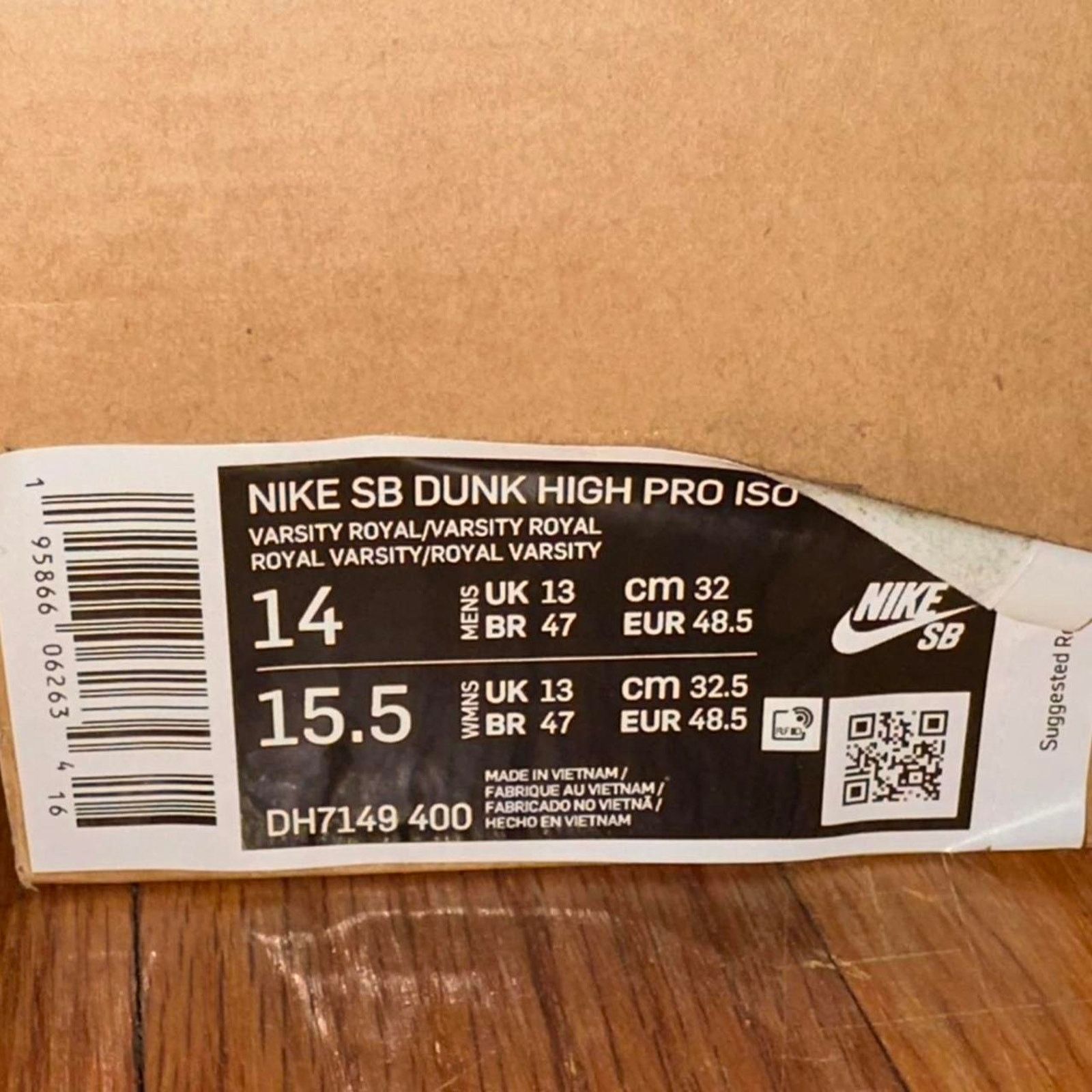 Nike Nike SB Dunk High ISO Varsity Royal Blue Kentucky 14 men’s Size US 12 / IT 42 - 7 Thumbnail