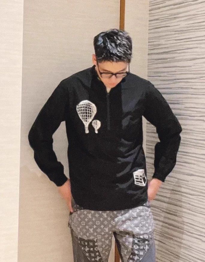 Louis Vuitton LV Black Hot Air Balloon Stitched Logo Half-Zip LS Shirt XL Size US XL / EU 56 / 4 - 5 Thumbnail