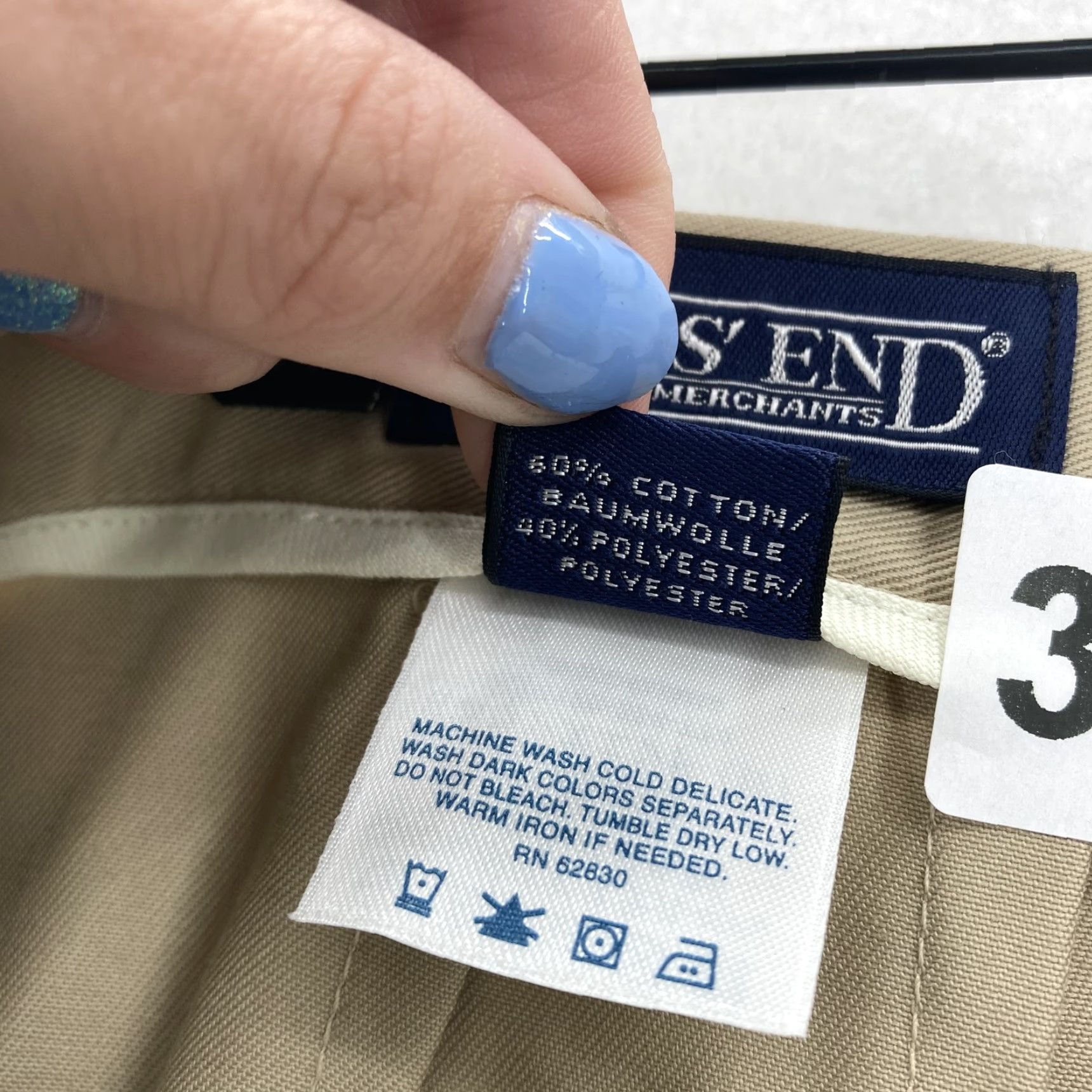 Lands' End Lands' End Pants Womens 10 Regular Khaki Beige Pleated Front Work Chino Classic Size 32" / US 10 / IT 46 - 5 Thumbnail