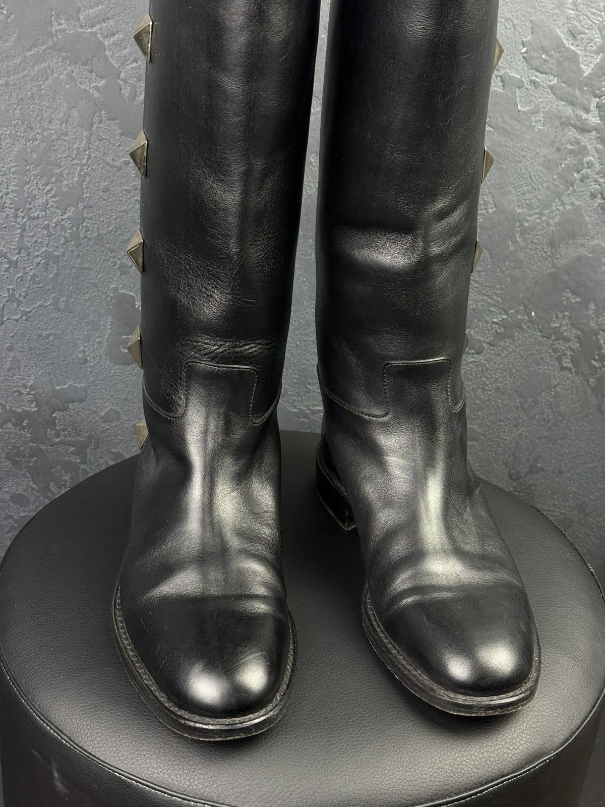 Valentino Valentino Garavani Rockstud Black Leather Women’s Knee Boots Size US 8 / IT 38 - 5 Thumbnail