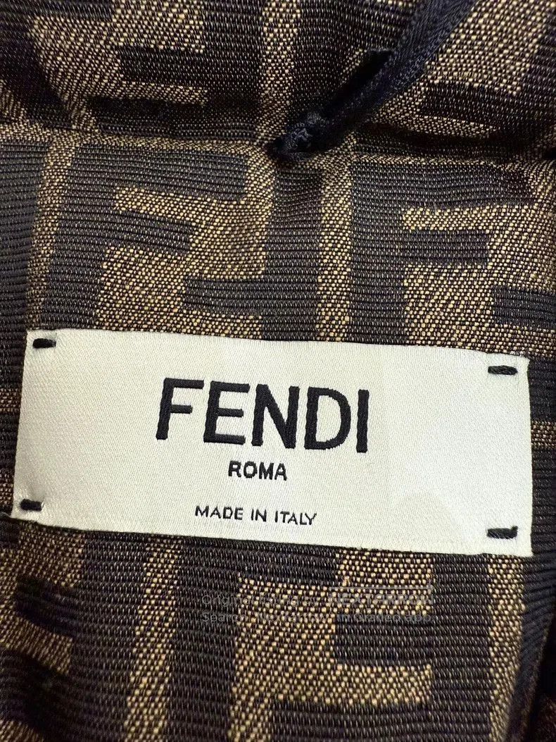 Fendi FENDI Brown Logo Hooded Down Jacket. Size US S / EU 44-46 / 1 - 4 Thumbnail