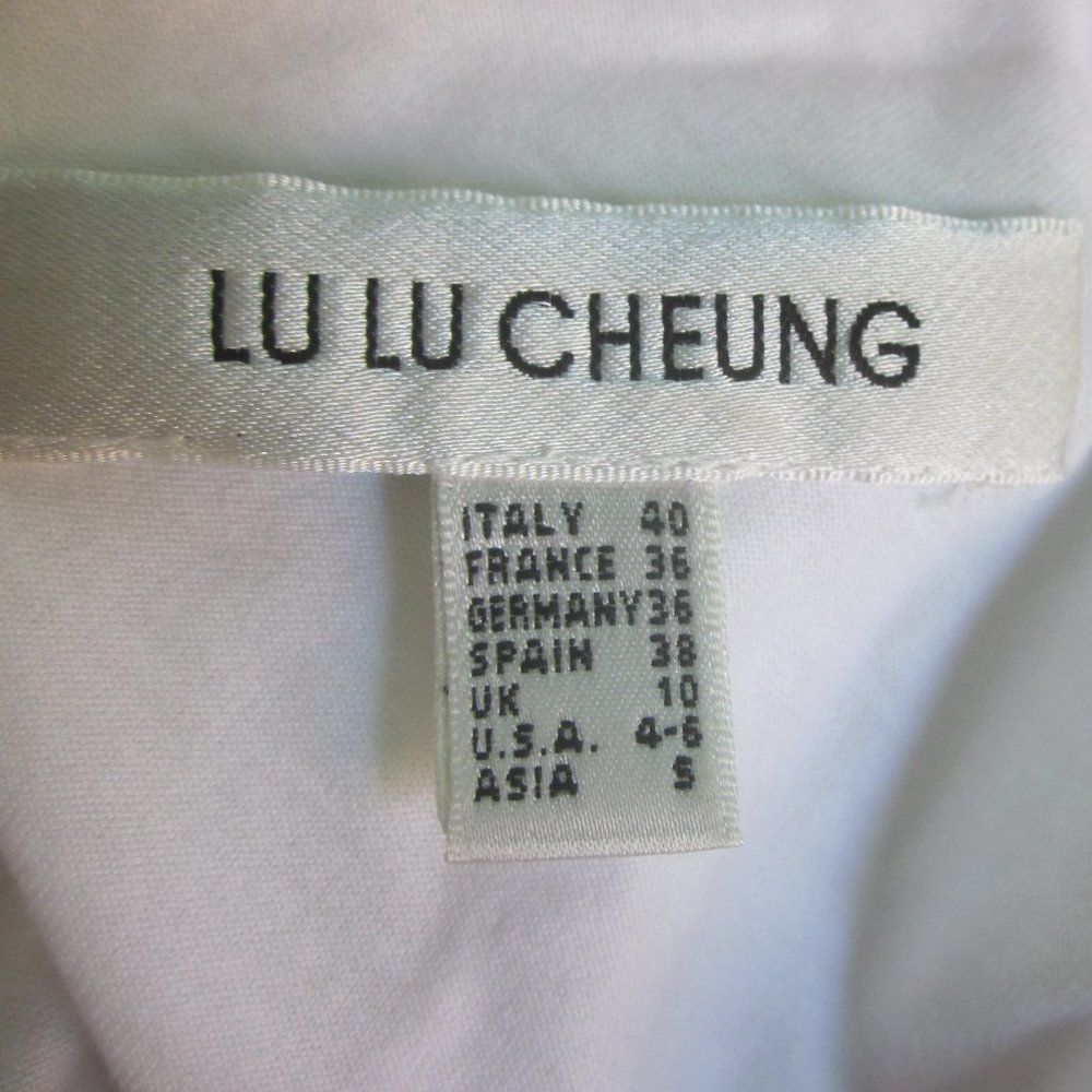 Alexa Chung Lu Lu Cheung Womens Size S Asymmetrical Long Sleeve White Cotton Ruffle Tee Size S / US 4 / IT 40 - 2 Thumbnail