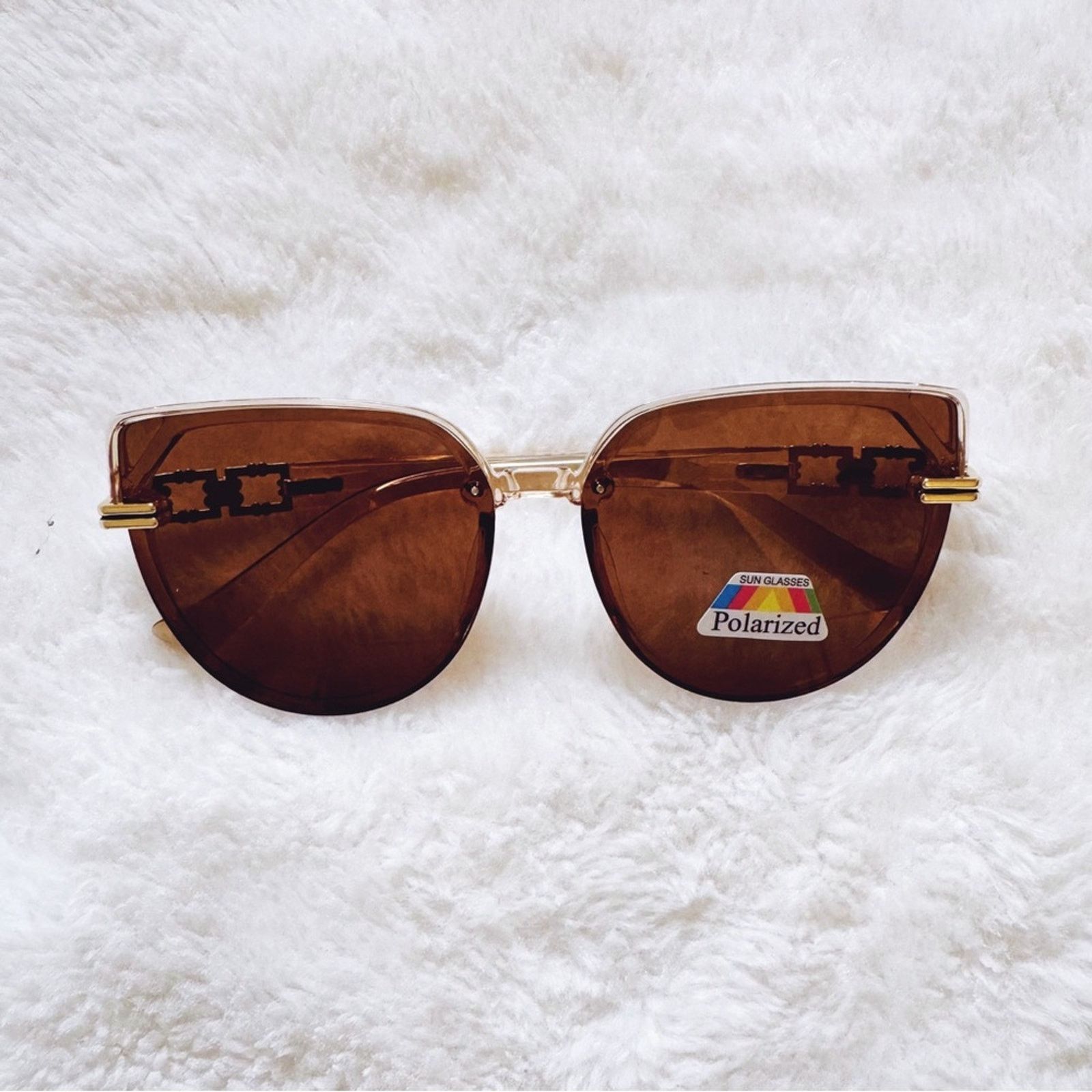 Other Genevieve Light Brown Rimless Polarized Sunglasses Size ONE SIZE - 1 Thumbnail