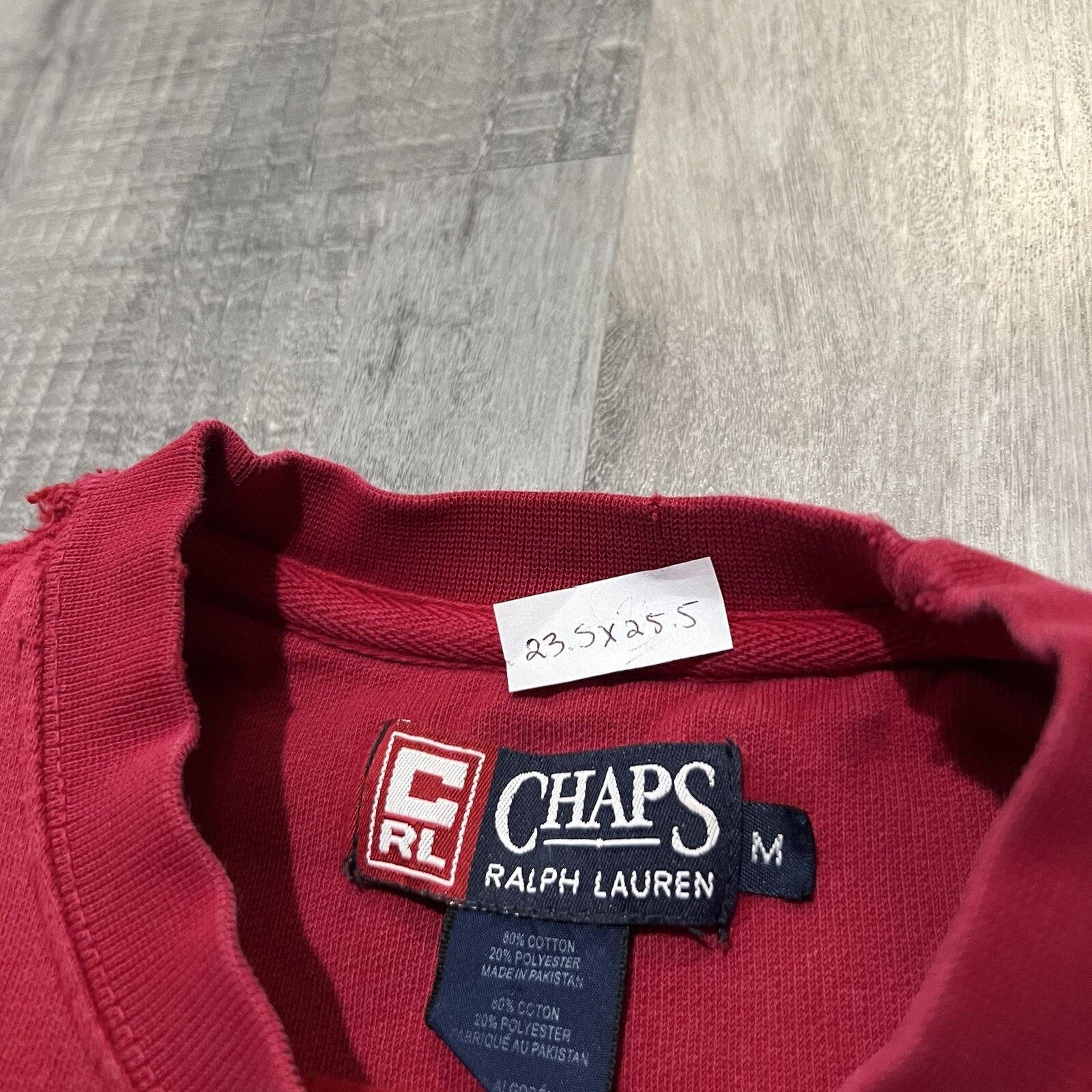 Chaps VTG Chaps Ralph Lauren Sweatshirt Men M Red Spell Out Y2K Size US M / EU 48-50 / 2 - 5 Thumbnail