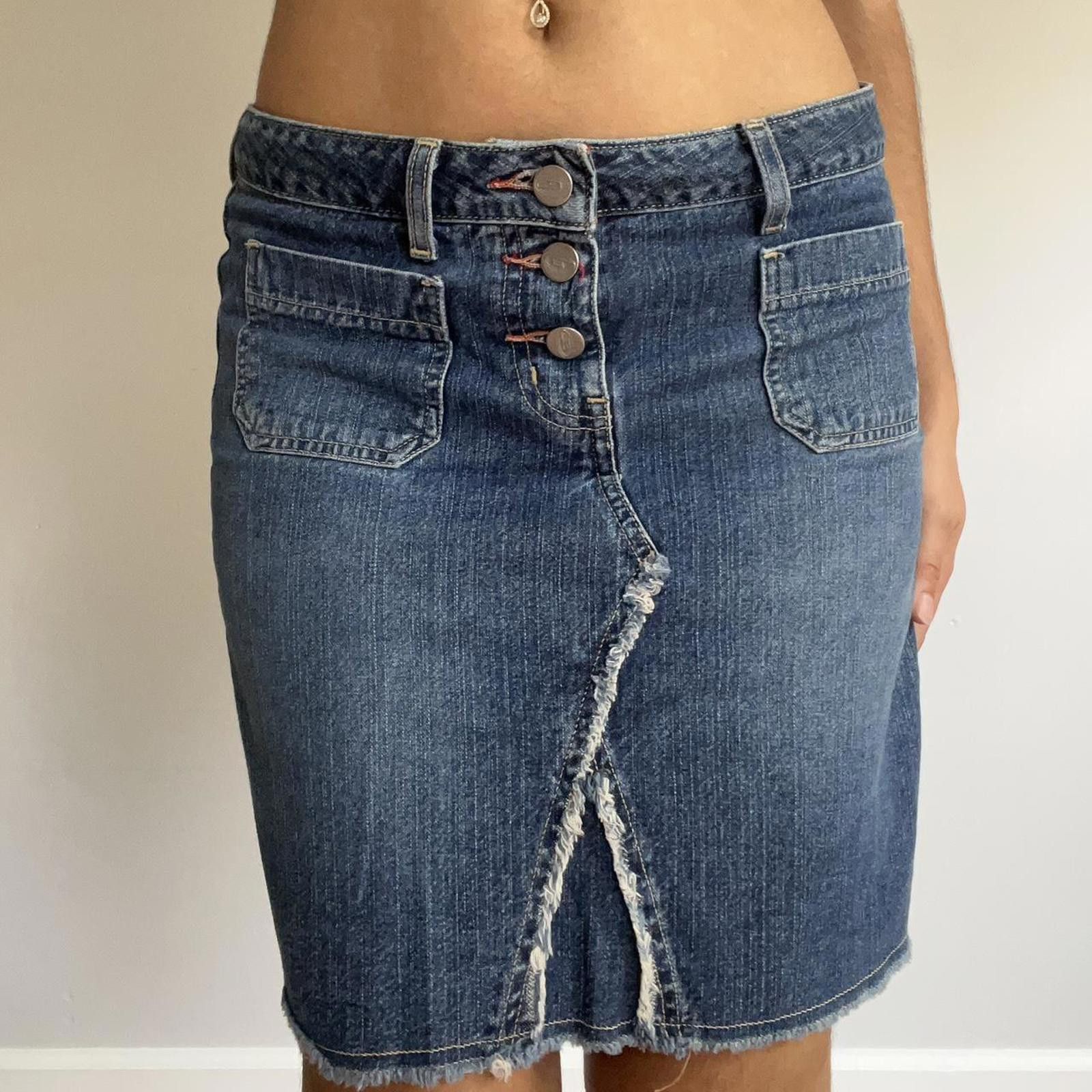Bonobos Mini blue denim skirt with button detail #miniskirt Size 28" / US 6 / IT 42 - 3 Thumbnail