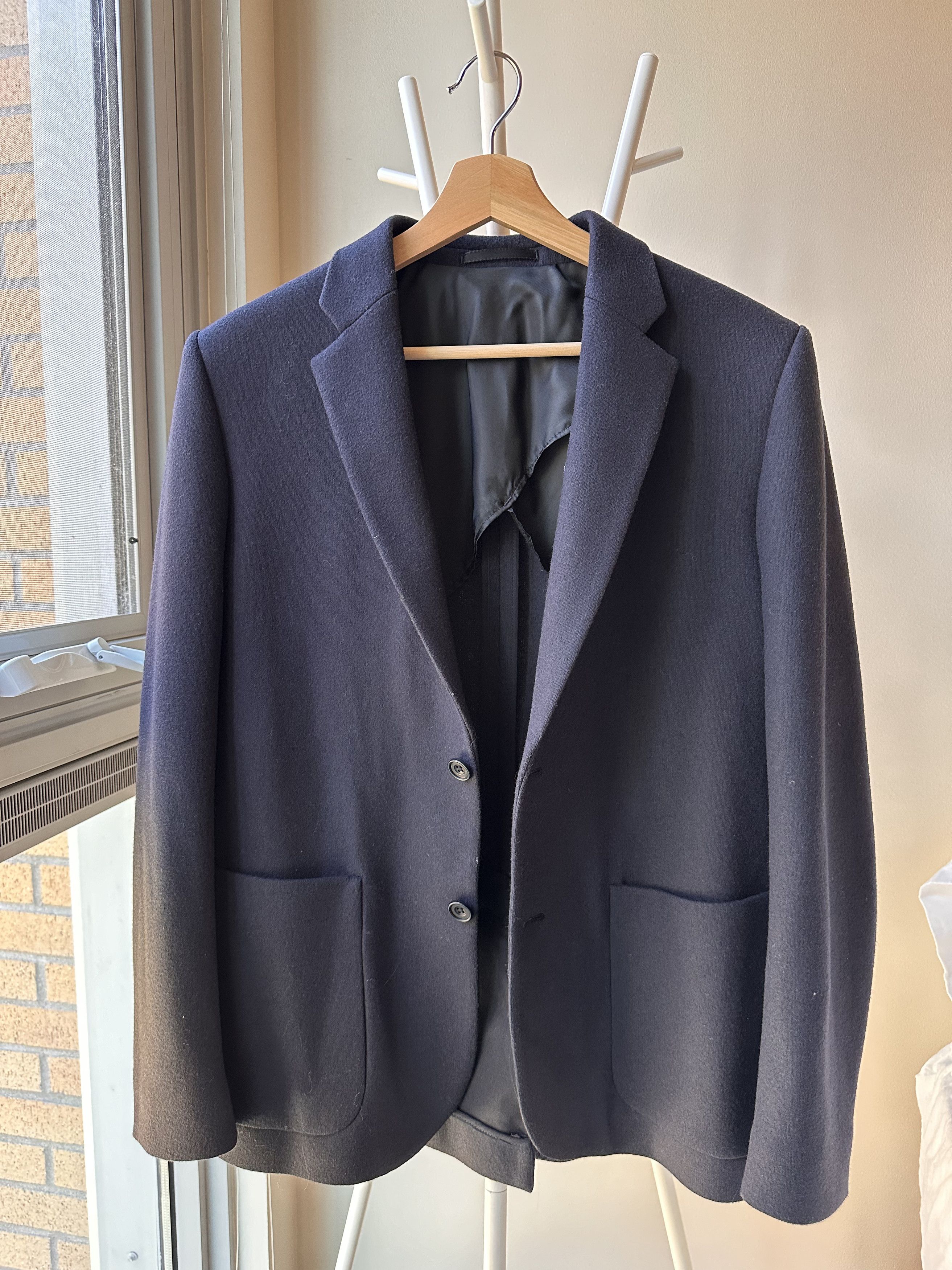 image of Cos Navy Structured Blazer, Men's (Size Small)