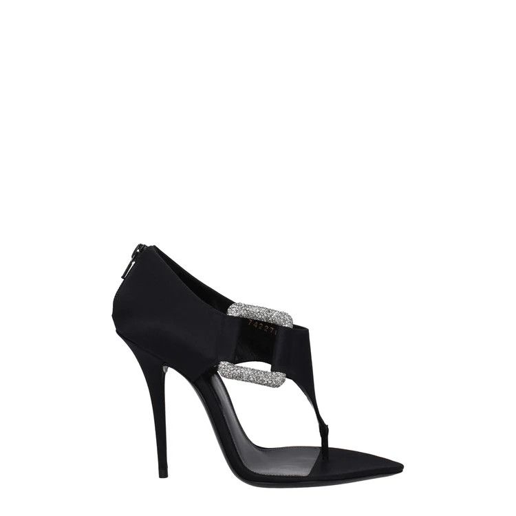 Saint Laurent Paris o1bcso1str1224 Sean Sandals In Satin in Black Size US 8.5 / IT 38.5 - 1 Thumbnail