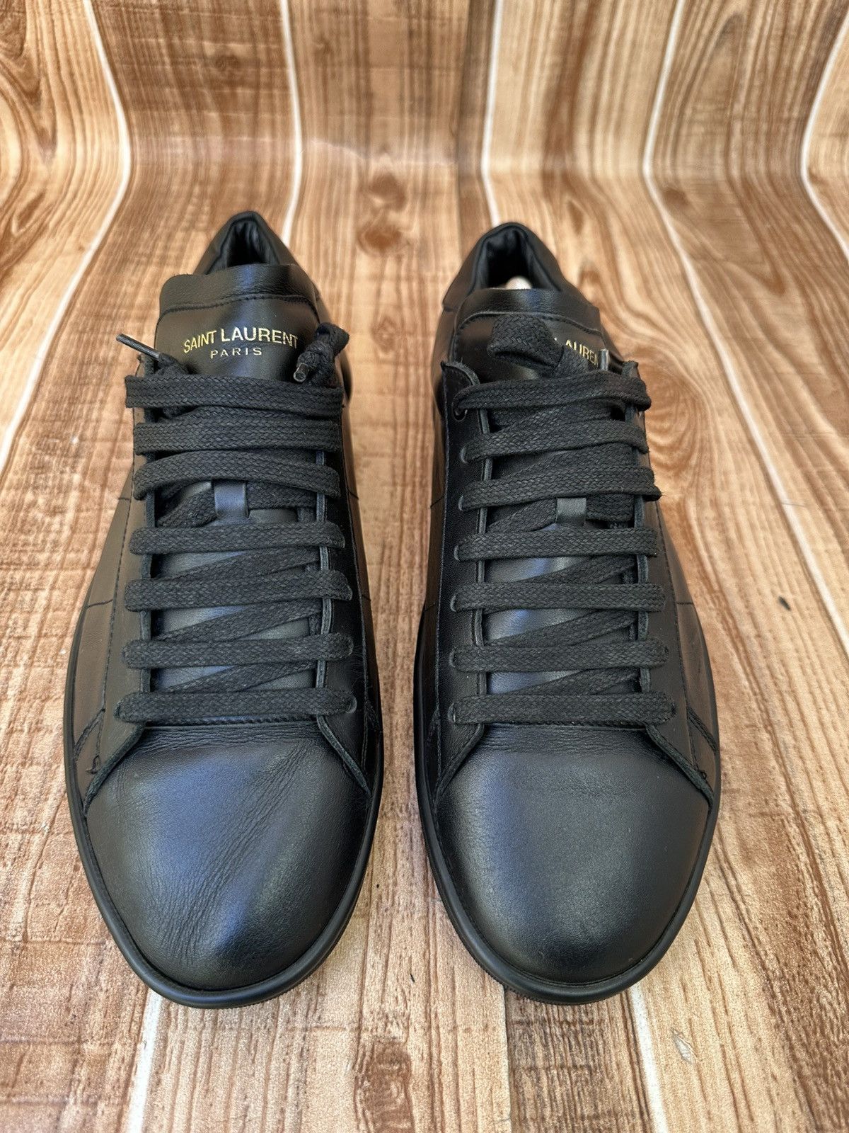 Saint Laurent Paris Saint Laurent SL/01 Black Leather Signature Court Classics Size US 8 / EU 41 - 5 Thumbnail