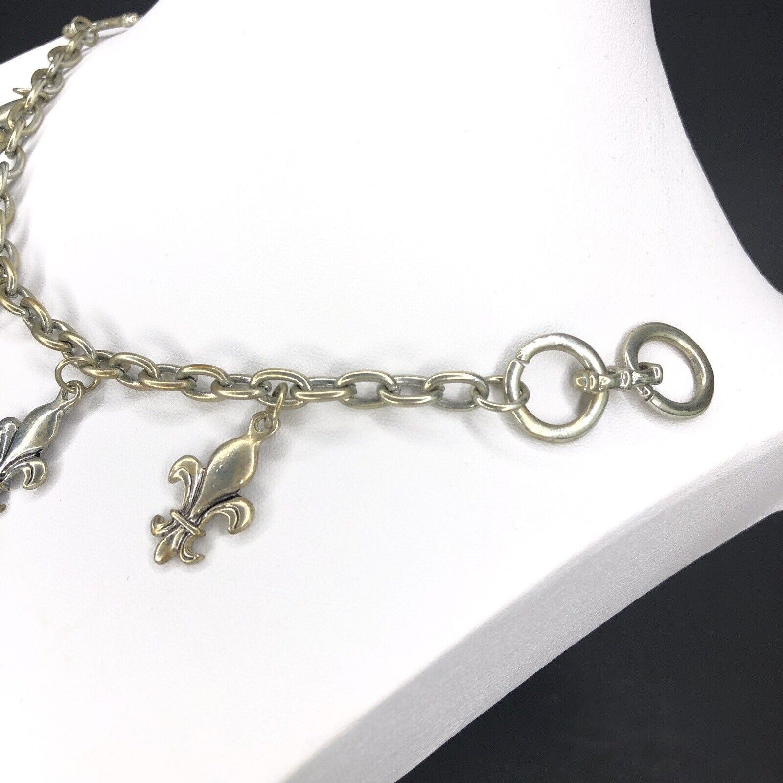 Other Fleur De Lis Charms Chain Bracelet O Ring Toggle OT Closure Size ONE SIZE - 3 Thumbnail