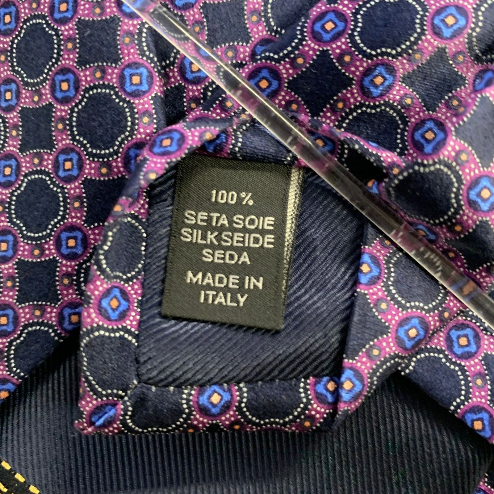 Ermenegildo Zegna ERMENEGILDO ZEGNA One Size Purple Navy Silk Tie Size ONE SIZE - 3 Thumbnail