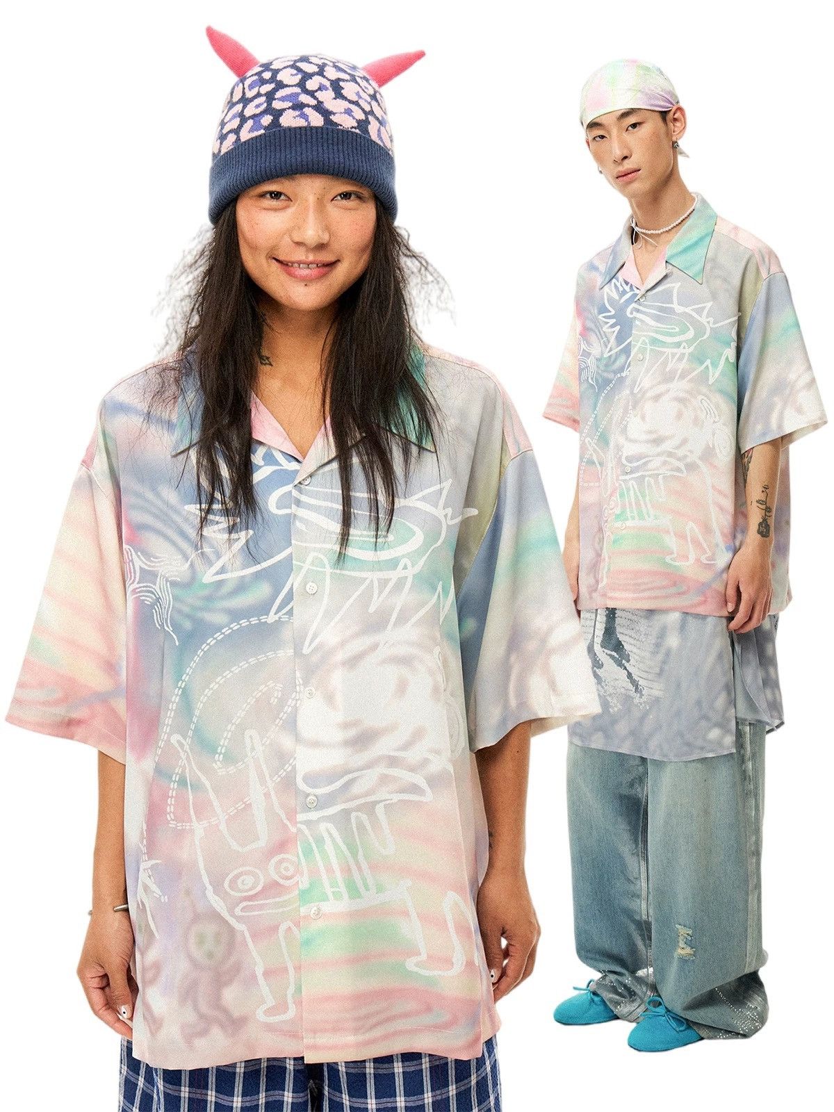 Other Graffiti Carton Button Up Short Sleeve Shirt Size US M / EU 48-50 / 2 - 13 Thumbnail
