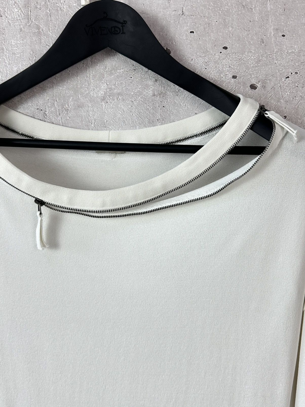 Annette Gortz Annette Gortz Made in Germany Viscose White Zipper Sweater Size S / US 4 / IT 40 - 4 Thumbnail