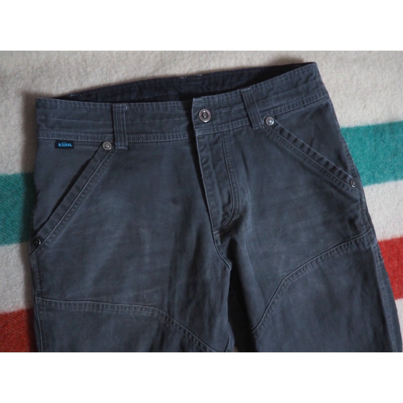 Logo 7 Kuhl Lawless Faded Gray Canvas Outdoor Hiking 31x30 Logo Work Pants Mens Size US 31 - 4 Thumbnail