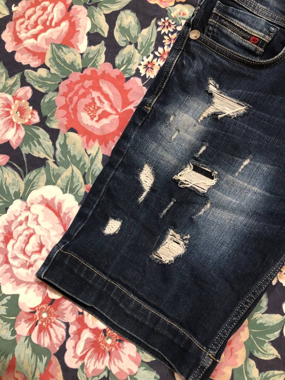 Diesel Vintage blue denim shorts Diesel logo crazy Y2K streetwear Size US 30 / EU 46 - 10 Thumbnail