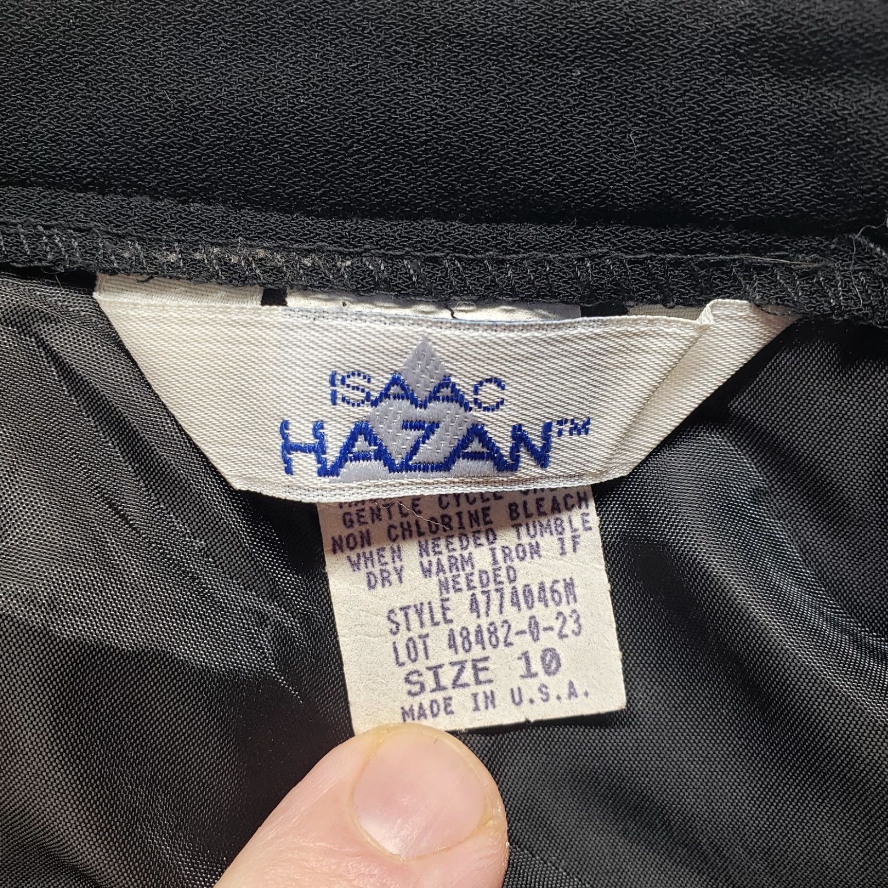 Vintage Grays Isaac Hazan Black Pencil Skirt Knee High Adult Women's Size 10 Short Skirt Solid - Mens? Size 32" / US 10 / IT 46 - 2 Thumbnail