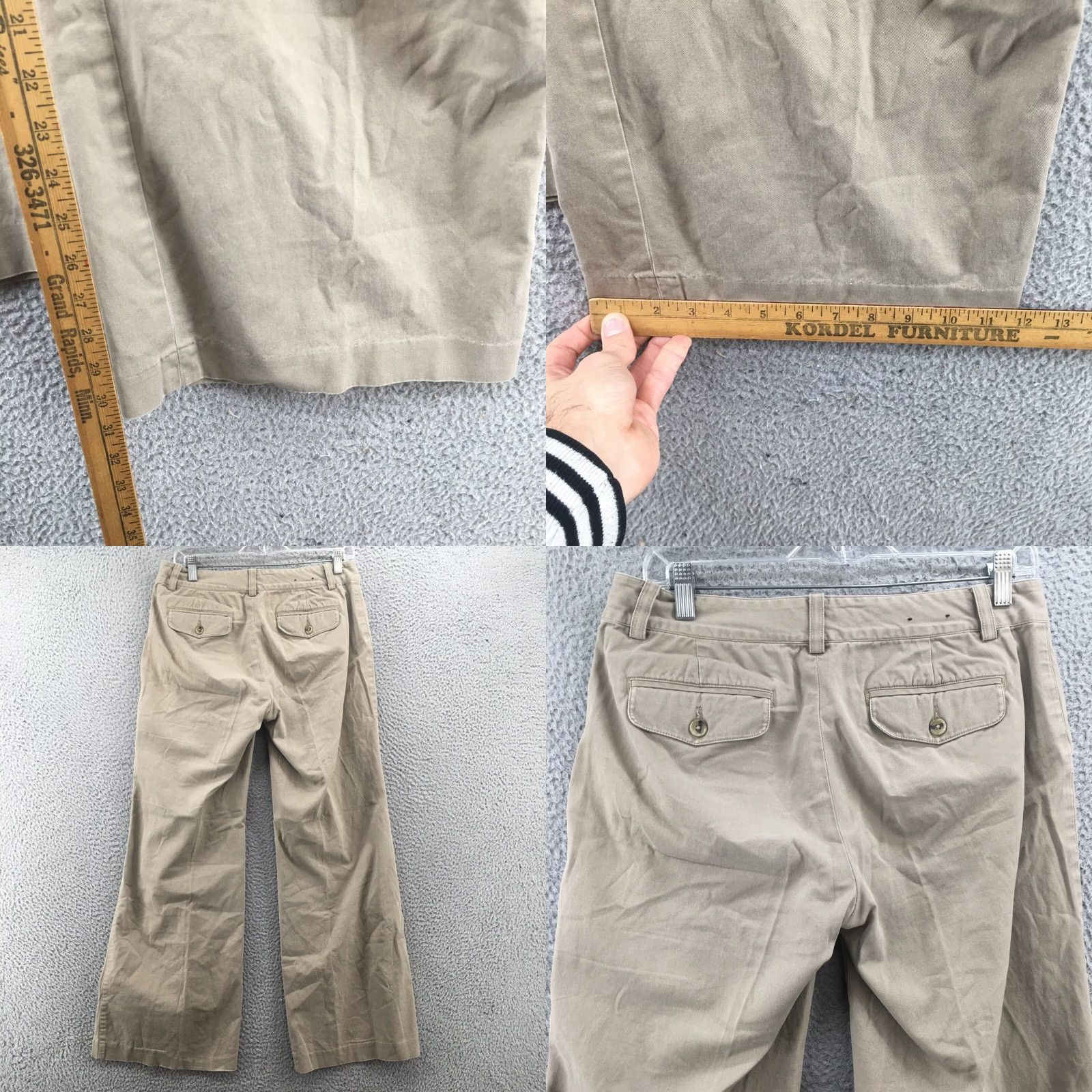 Banana Republic Banana Republic Chino Pants Womens Beige Mid Rise Flare Cut Zip Waist 30 Inseam 31 Size 30" / US 8 / IT 44 - 8 Thumbnail