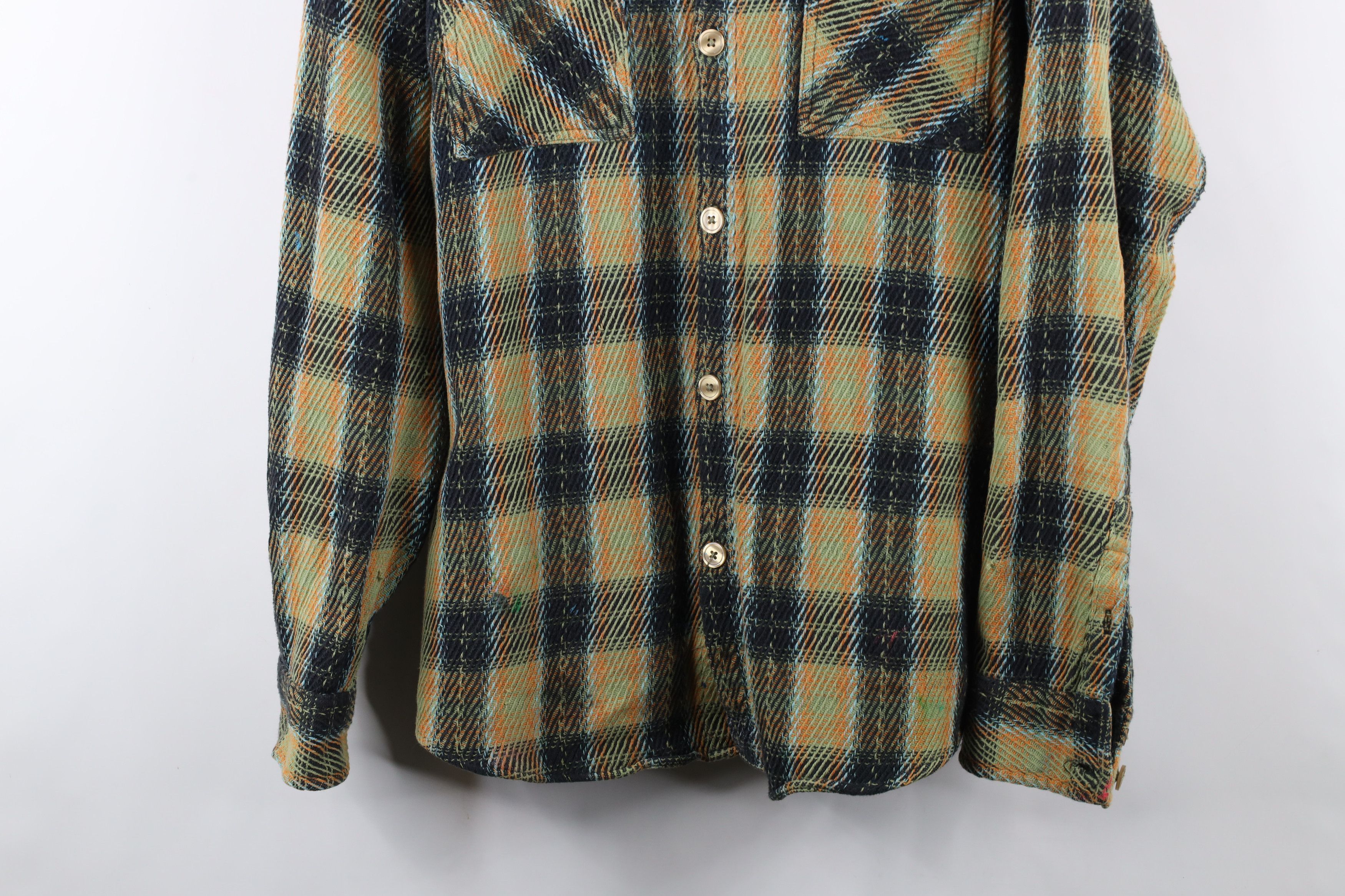 Vintage Vintage 90s Streetwear Heavy Ribbed Flannel Button Shirt Size US L / EU 52-54 / 3 - 3 Thumbnail