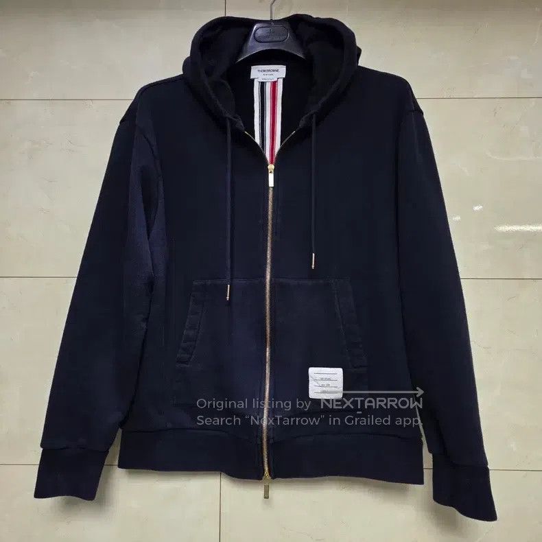 Thom Browne Thom Browne White Three Stripe Hooded Zip-Up Jacket Size US XXL / EU 58 / 5 - 1 Thumbnail