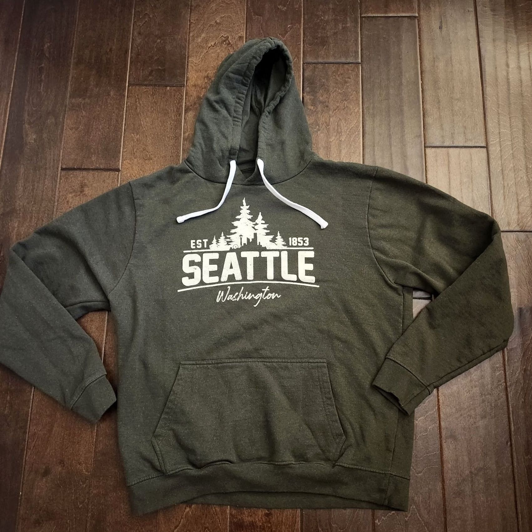 Vintage Seattle Shirt Company Hoodie Men’s Large Green Seattle Washington Pullover Size US L / EU 52-54 / 3 - 2 Thumbnail