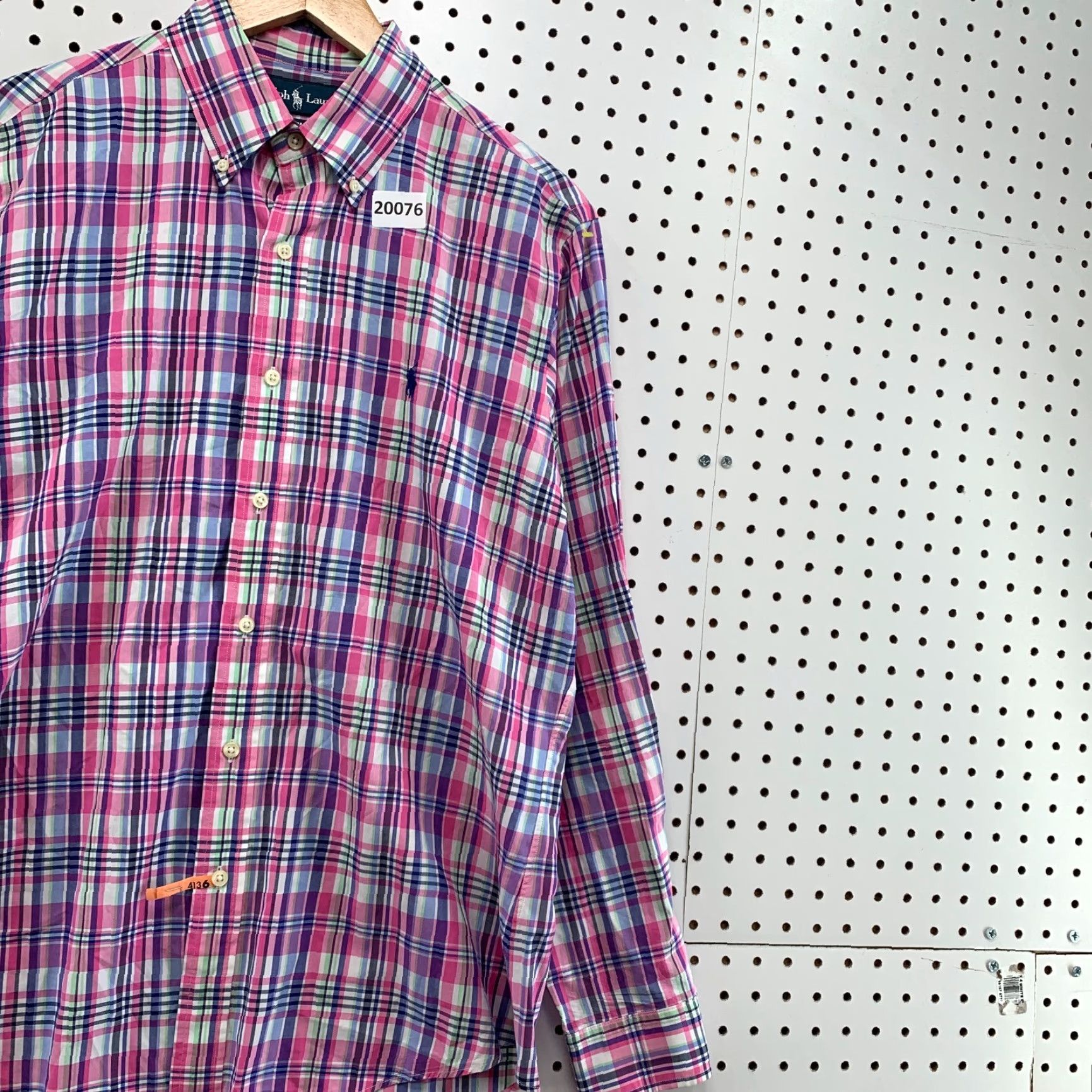 Polo Ralph Lauren Polo Ralph Lauren Button-Down Shirt Mens Medium Pink Plaid Long Sleeve 22x30.5 Vintage? Size US M / EU 48-50 / 2 - 4 Thumbnail