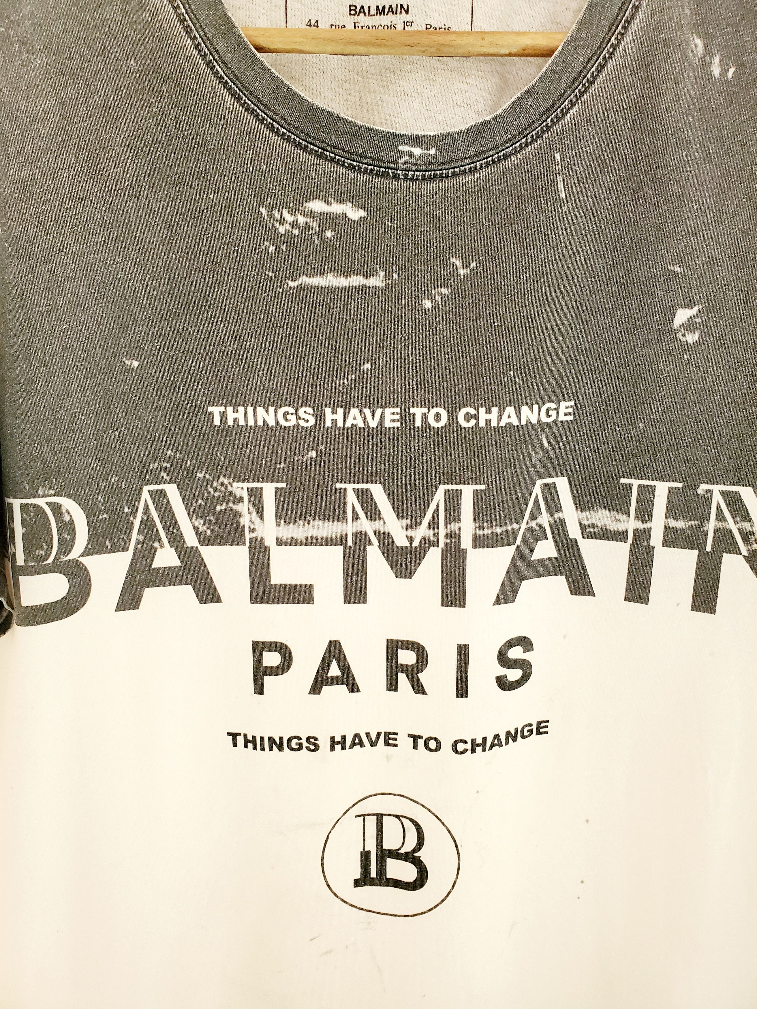 Balmain BALMAIN TWO-TONE LOGO-PRINT T-SHIRT size Xl Size US XL / EU 56 / 4 - 2 Thumbnail