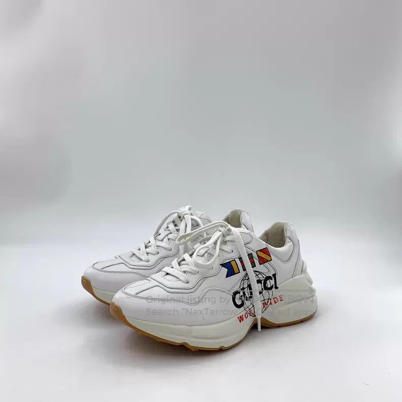 Gucci Gucci White logo letter lace-up sneakers dad shoes Size US 7.5 / IT 37.5 - 1 Thumbnail