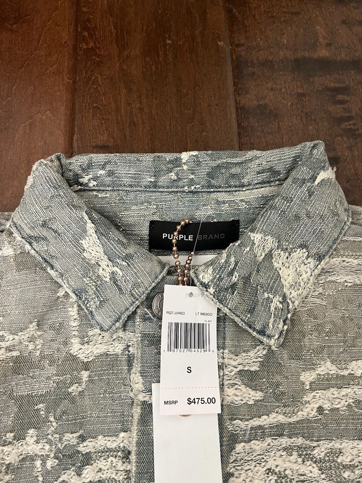 Purple Brand Purple Jacquard Vintage Light Denim Trucker Jacket Small New Size US S / EU 44-46 / 1 - 6 Thumbnail